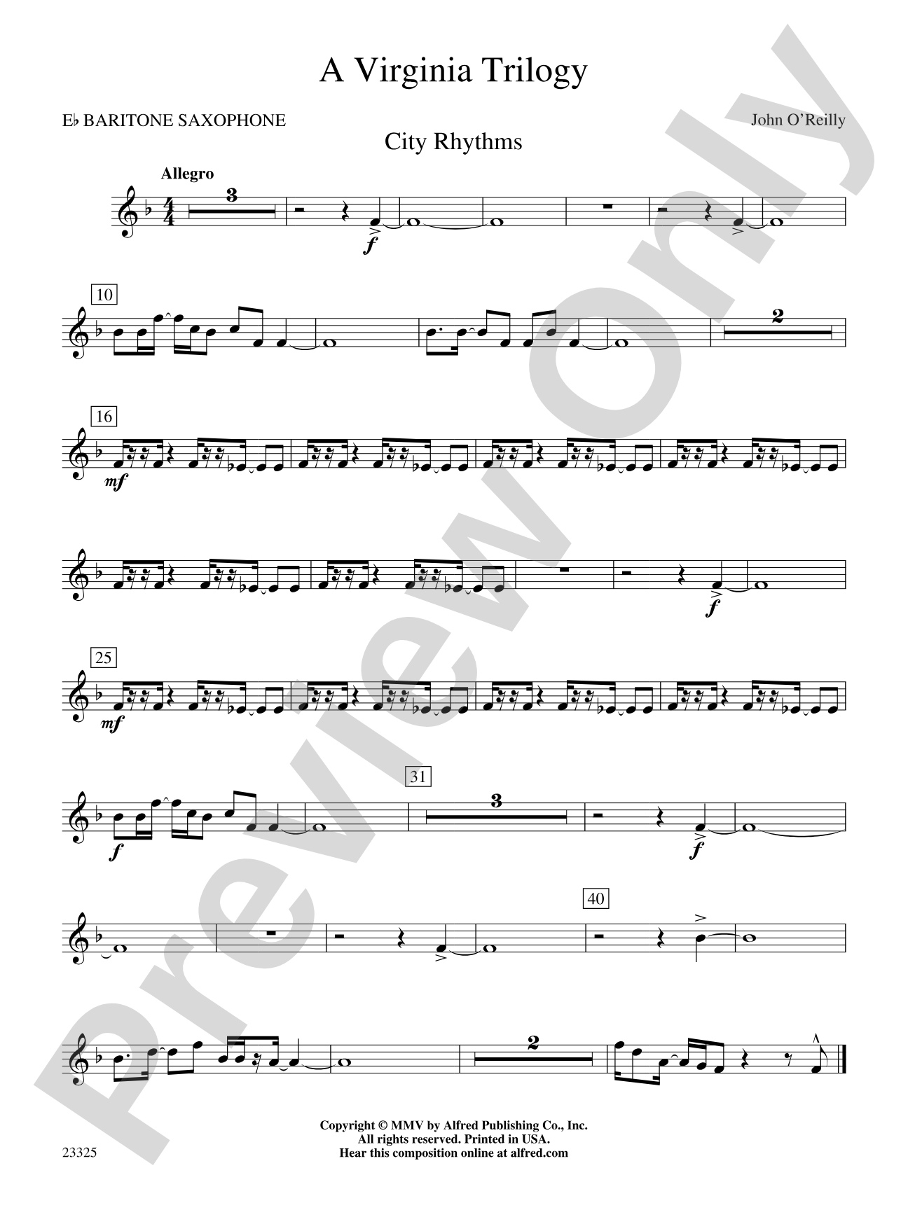 A Virginia Trilogy: E-flat Baritone Saxophone