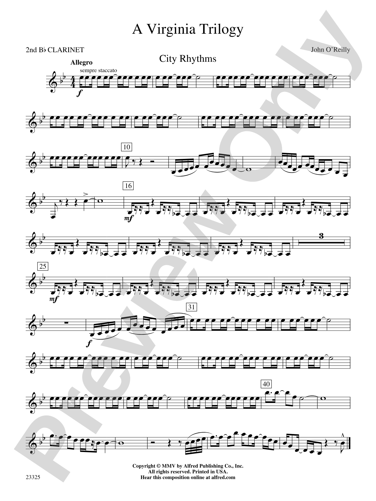 A Virginia Trilogy: 2nd B-flat Clarinet