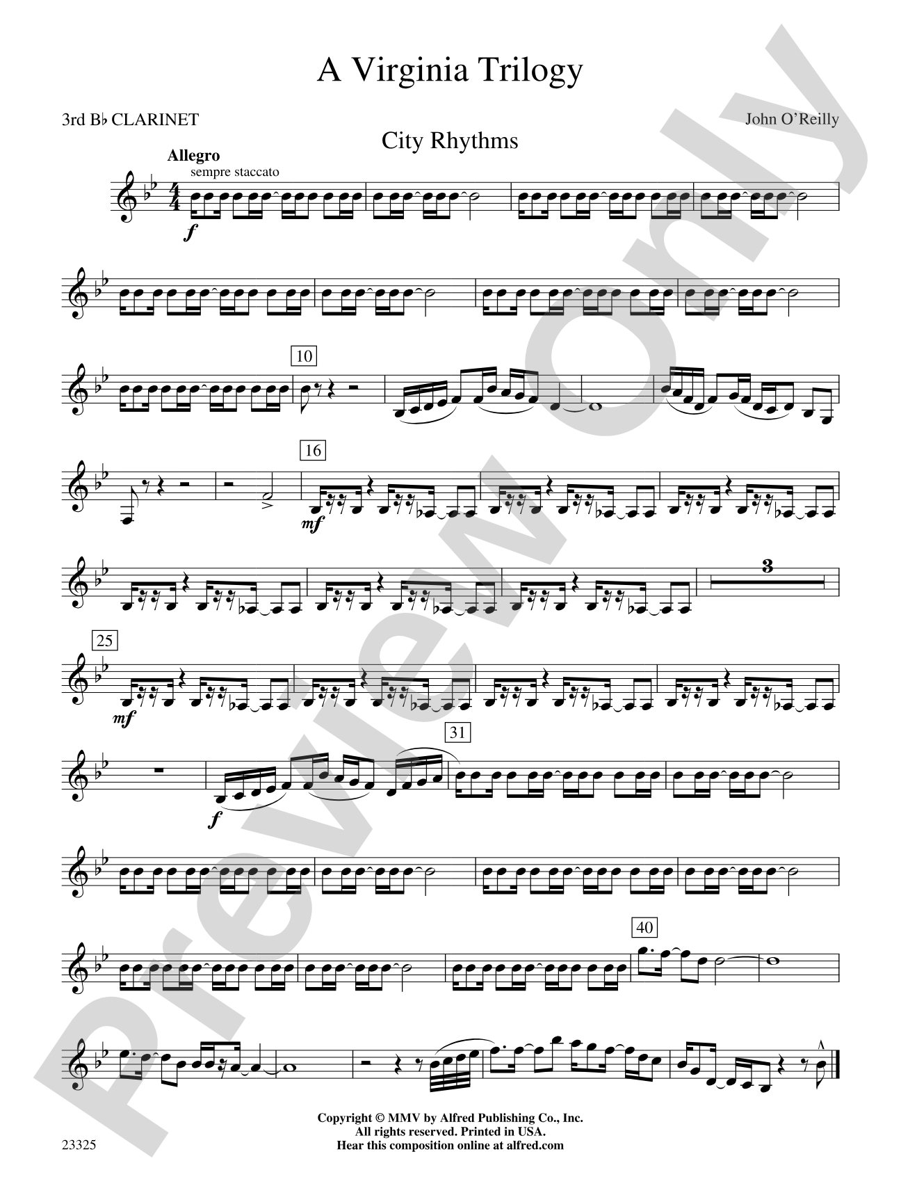 A Virginia Trilogy: 3rd B-flat Clarinet