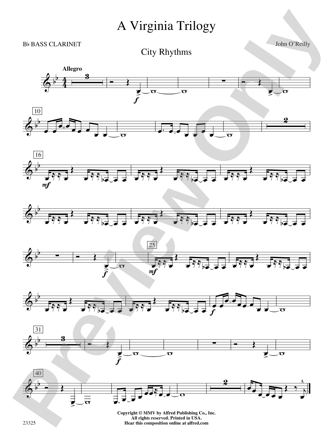A Virginia Trilogy: B-flat Bass Clarinet
