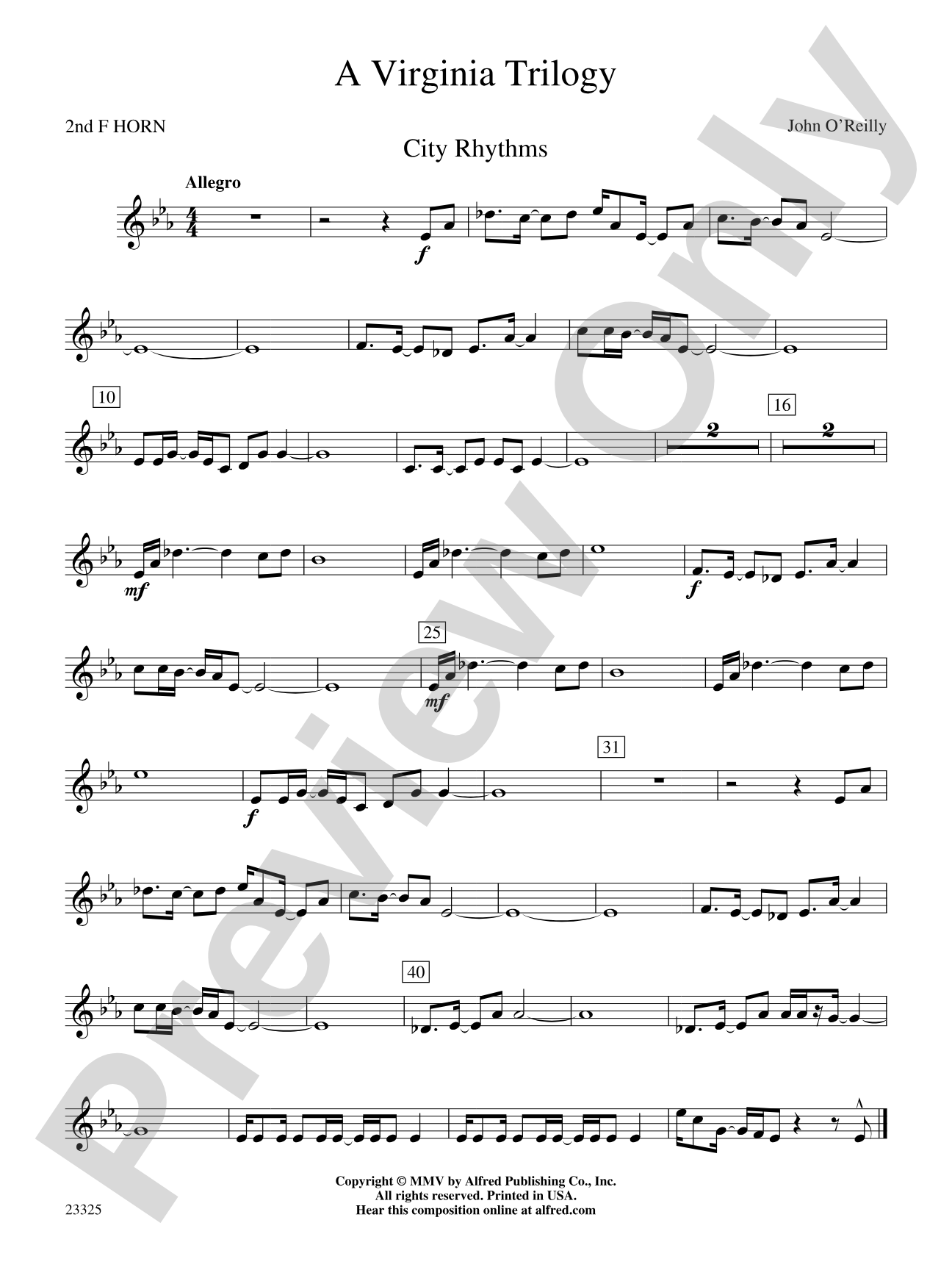 A Virginia Trilogy: 2nd F Horn