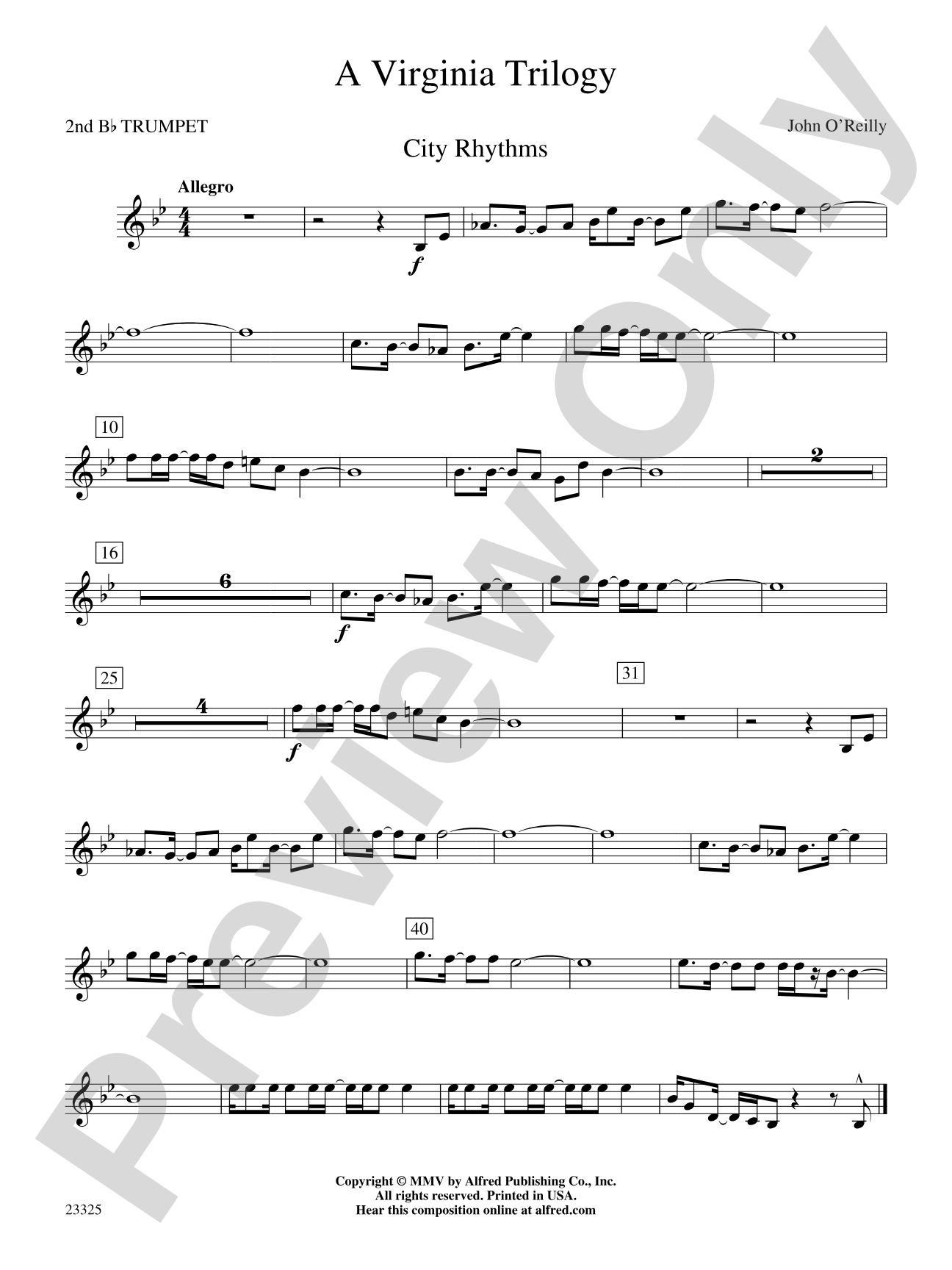 A Virginia Trilogy: 2nd B-flat Trumpet