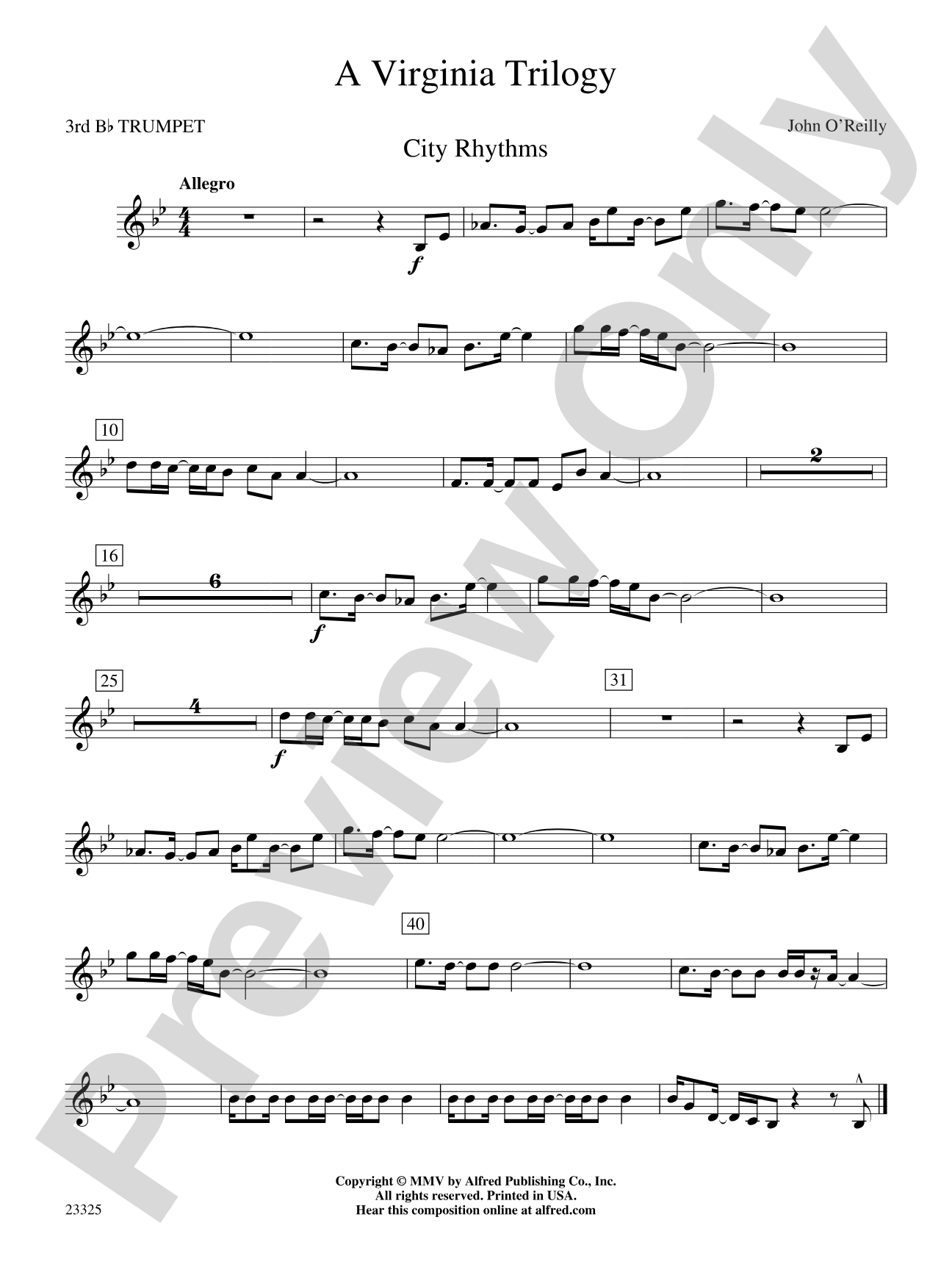 A Virginia Trilogy: 3rd B-flat Trumpet