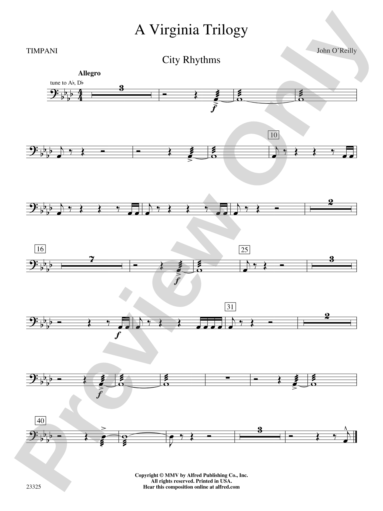 A Virginia Trilogy: Timpani