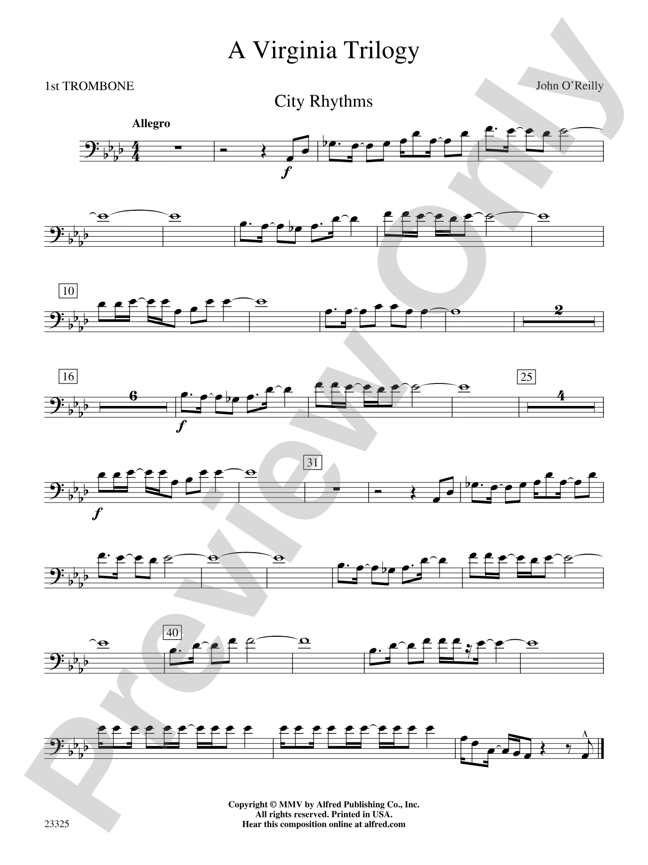 A Virginia Trilogy: 1st Trombone