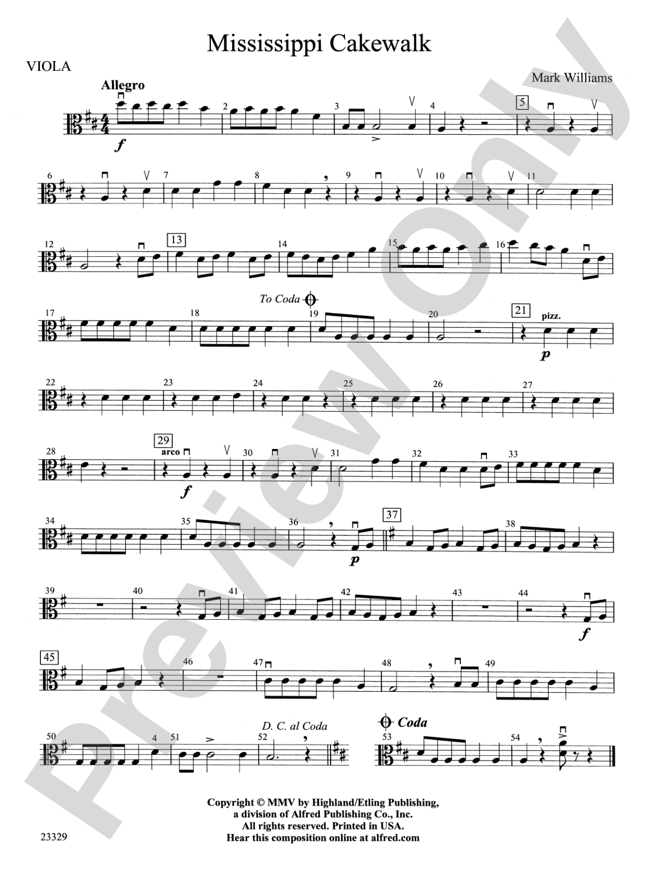 Mississippi Cakewalk: Viola