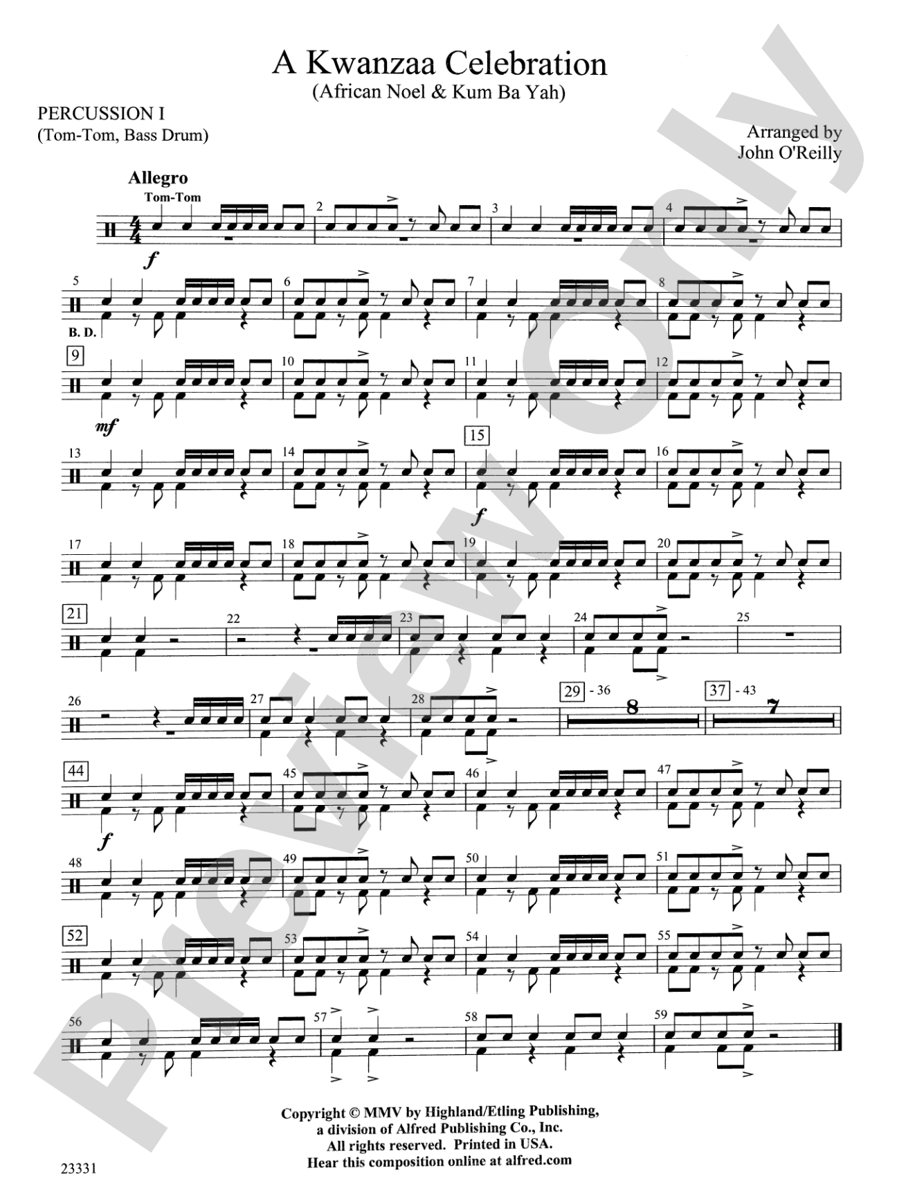 A Kwanzaa Celebration: 1st Percussion