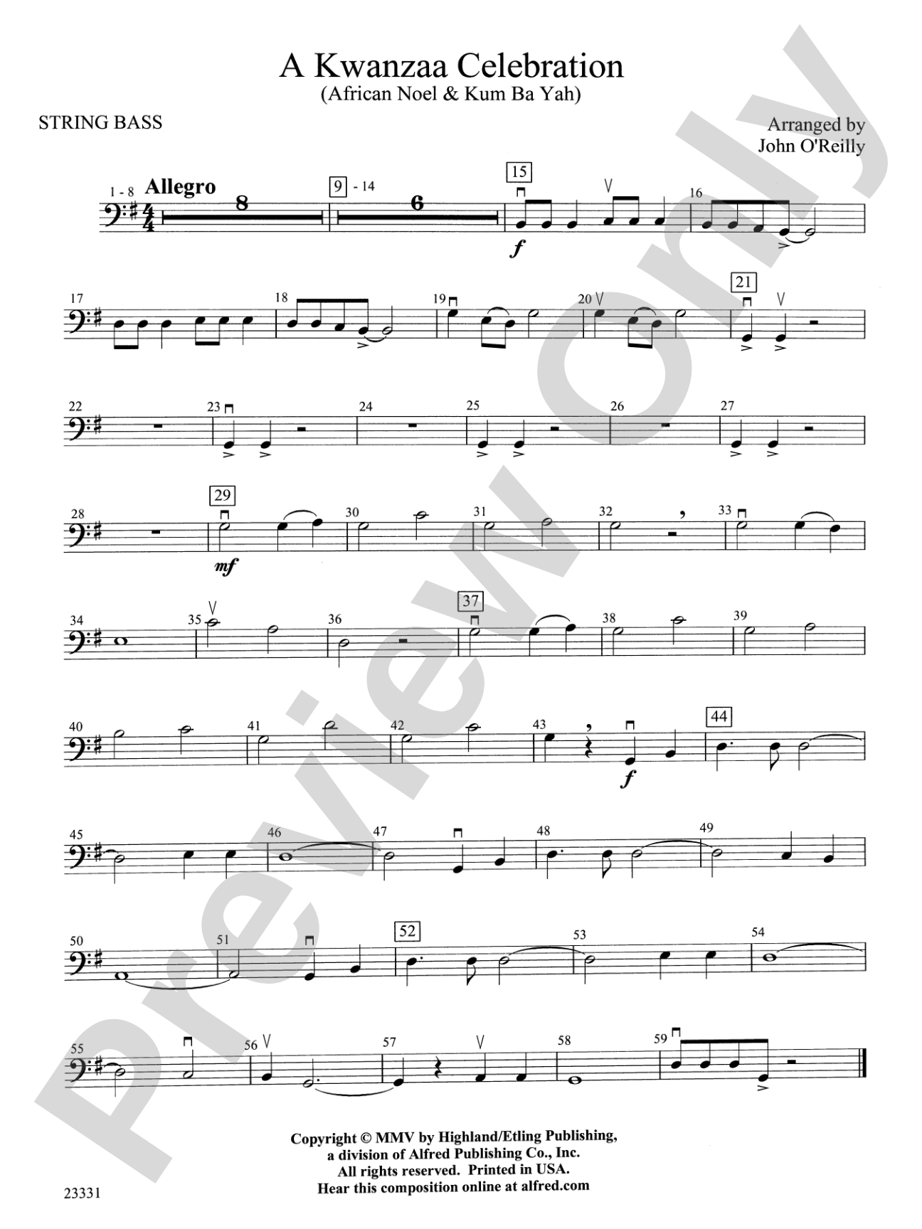 A Kwanzaa Celebration: String Bass