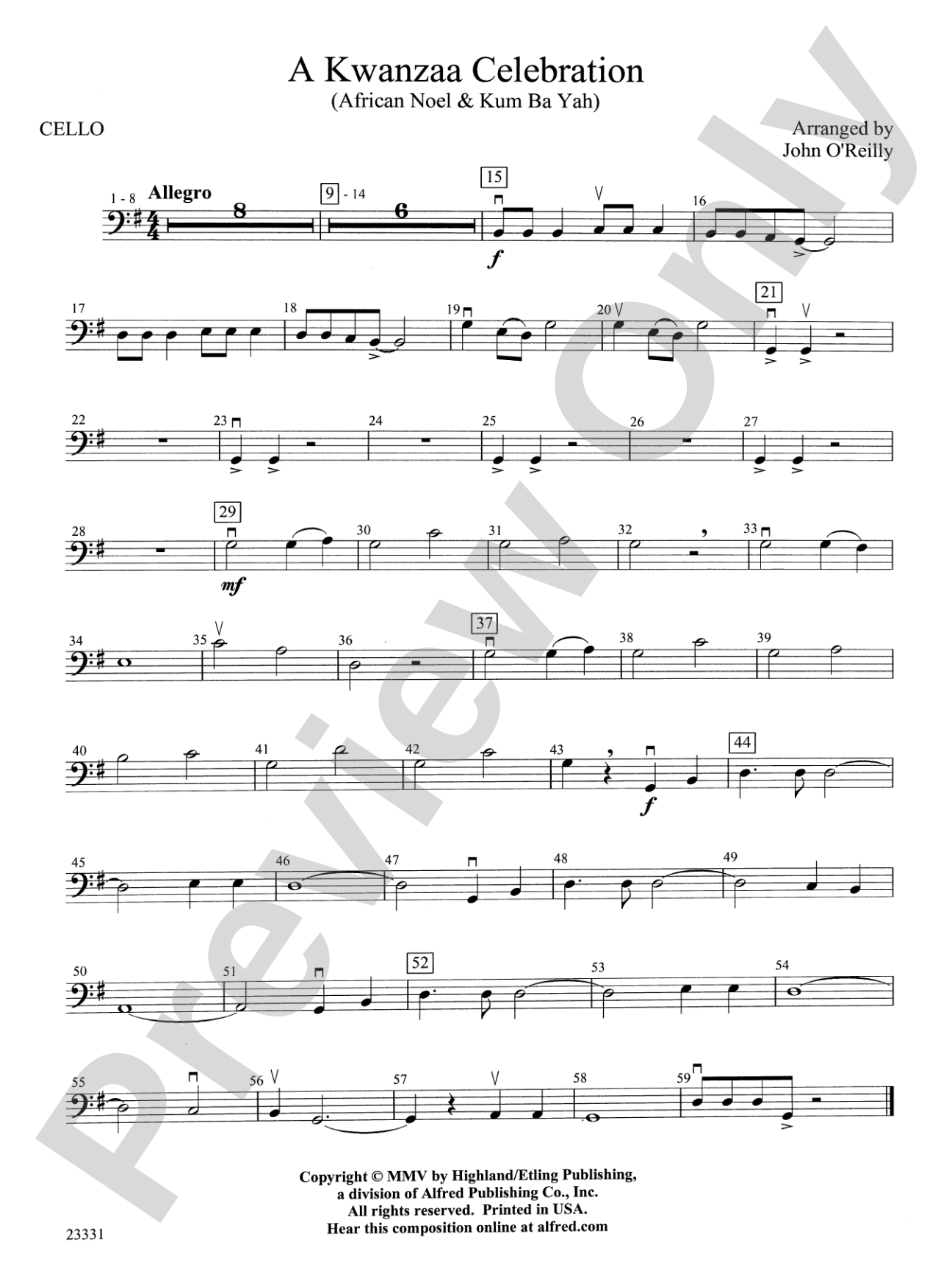 A Kwanzaa Celebration: Cello