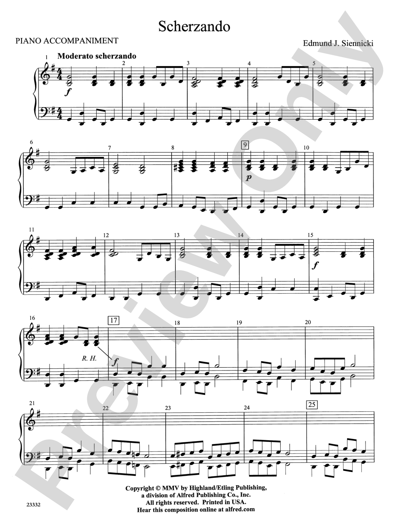 Scherzando: Piano Accompaniment