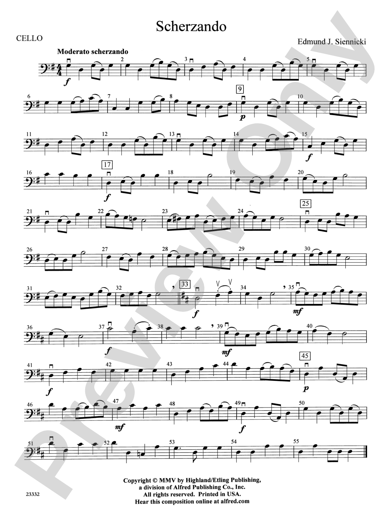 Scherzando: Cello