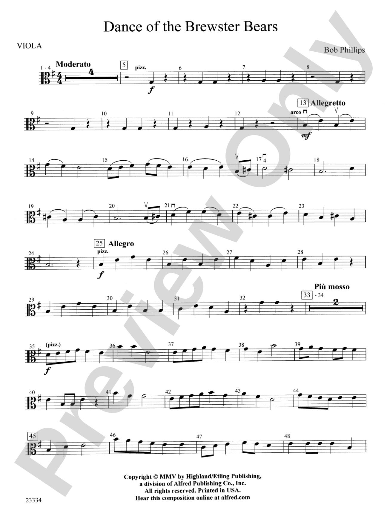 Dance of the Brewster Bears: Viola