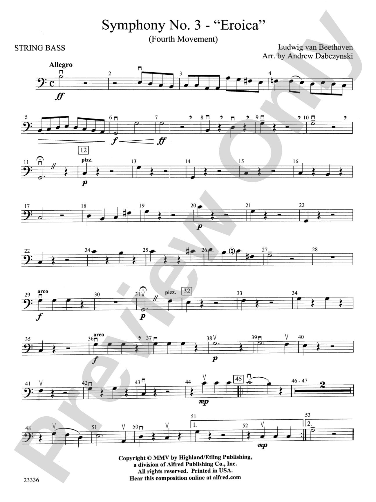 Symphony No. 3 - Eroica (4th Movement): String Bass