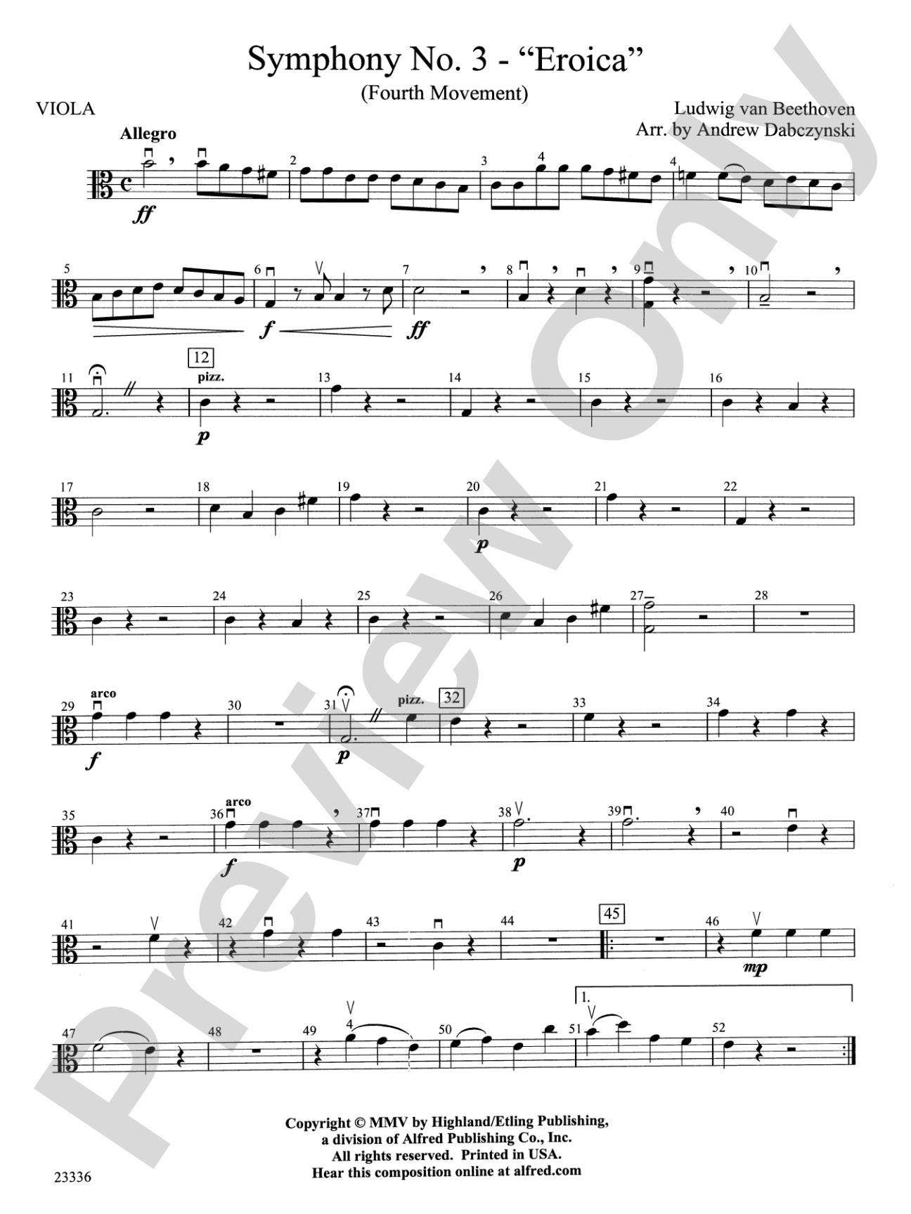 Symphony No. 3 - Eroica (4th Movement): Viola