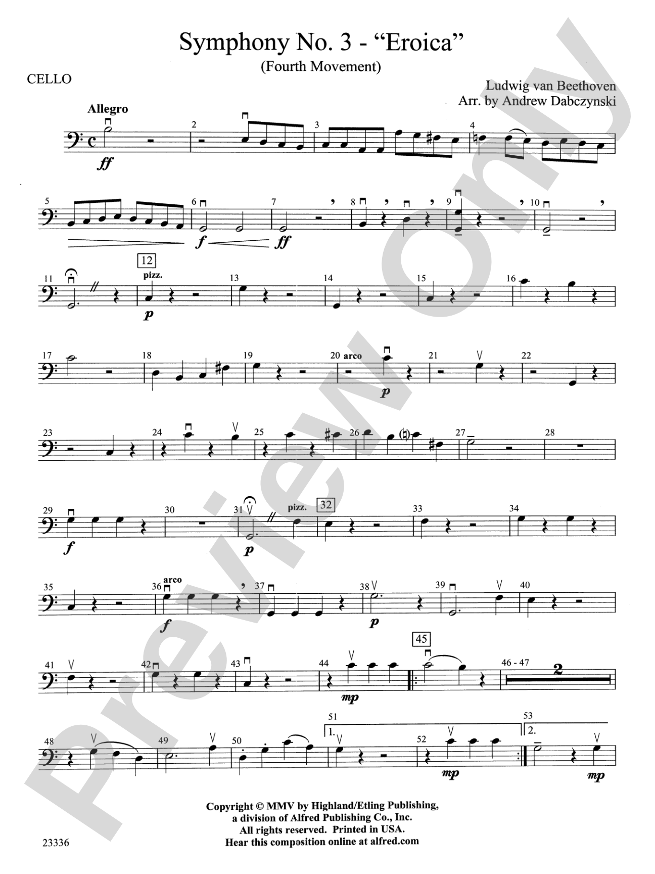 Symphony No. 3 - Eroica (4th Movement): Cello