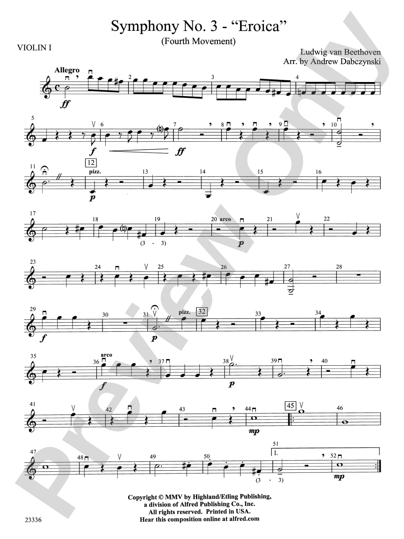 Symphony No. 3 - Eroica (4th Movement): 1st Violin