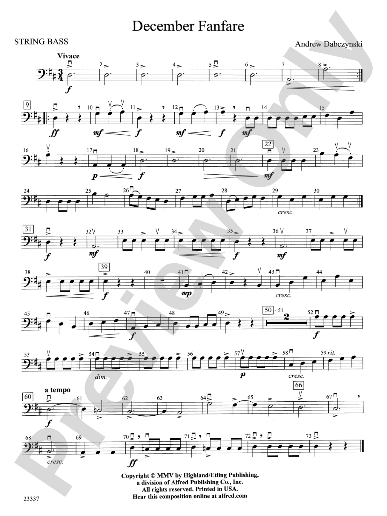 December Fanfare: String Bass