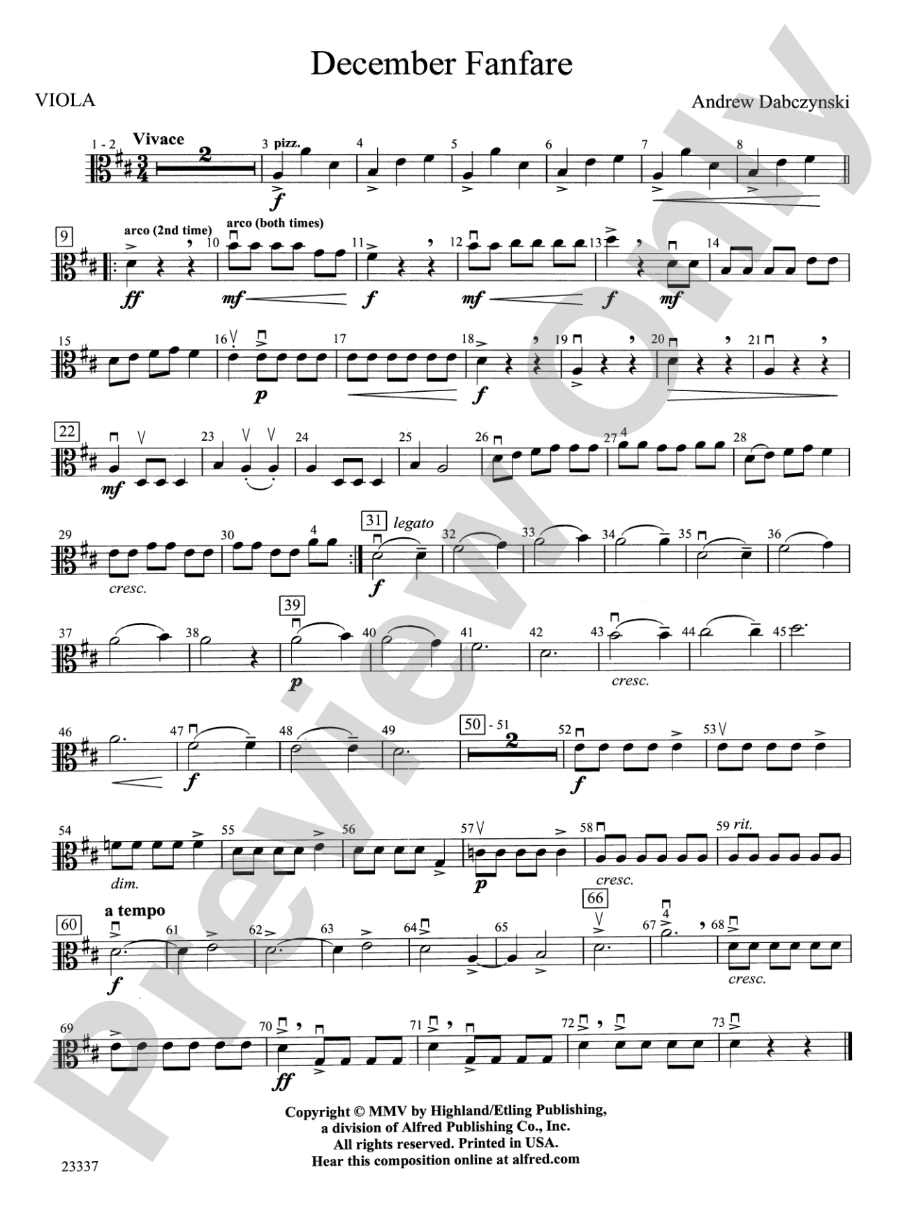 December Fanfare: Viola