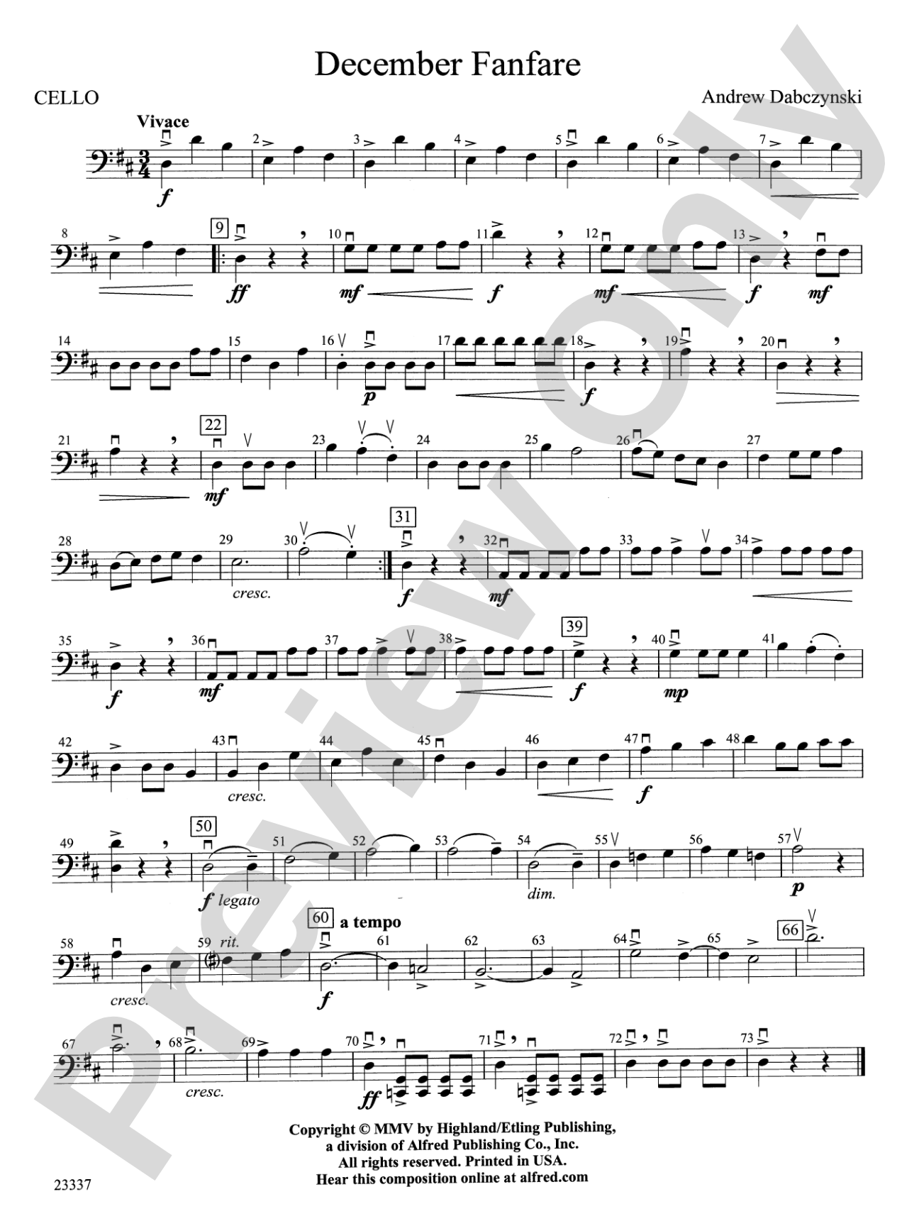 December Fanfare: Cello