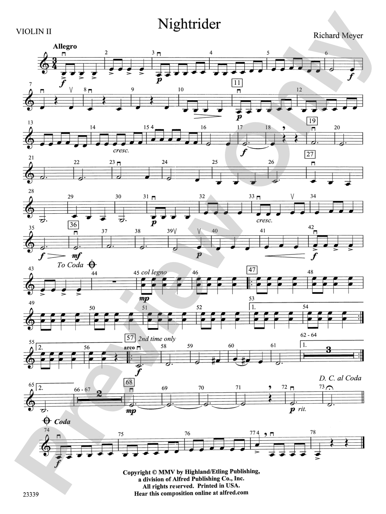 Nightrider: 2nd Violin