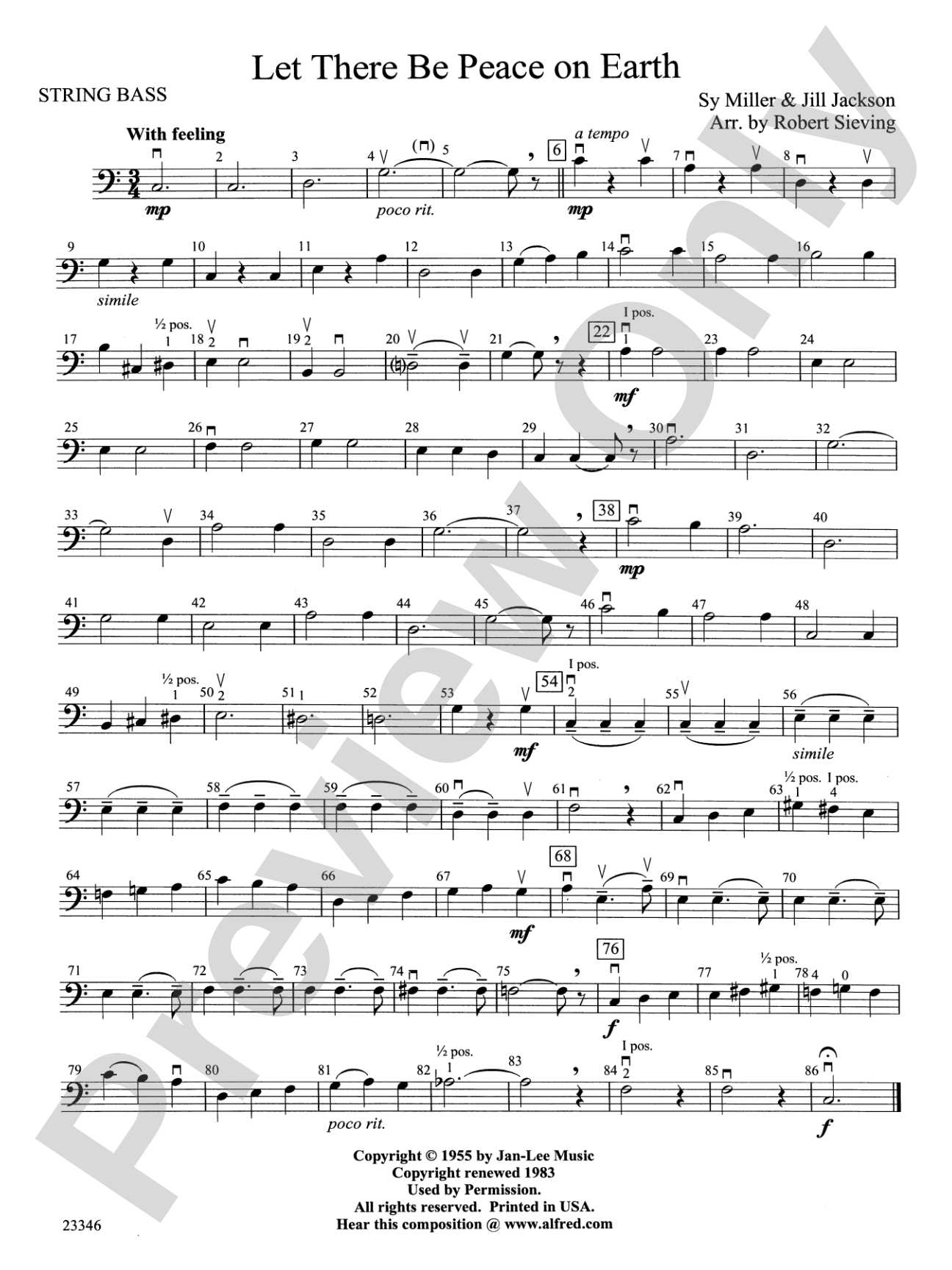 Let There Be Peace on Earth: String Bass