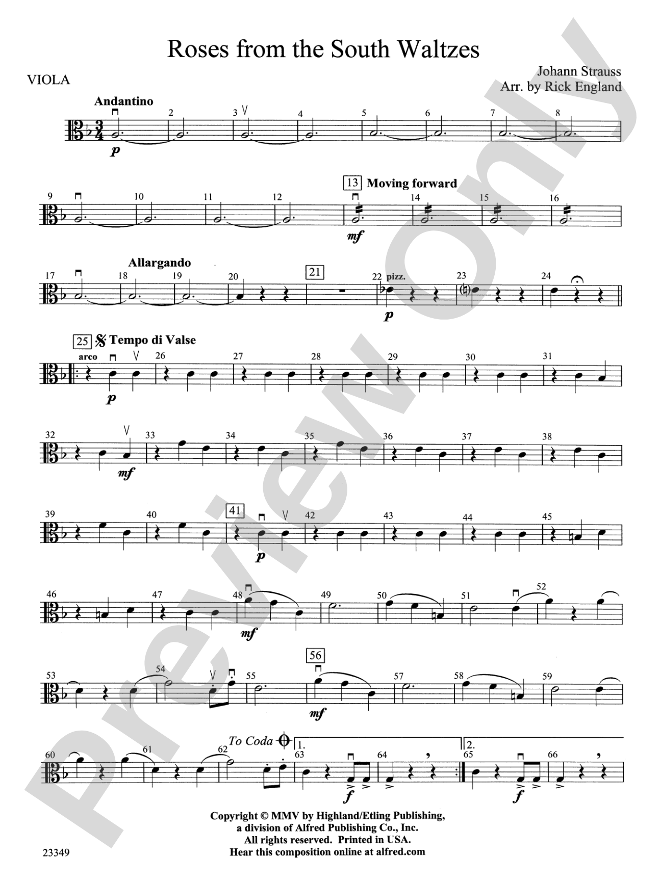 Roses from the South Waltzes: Viola