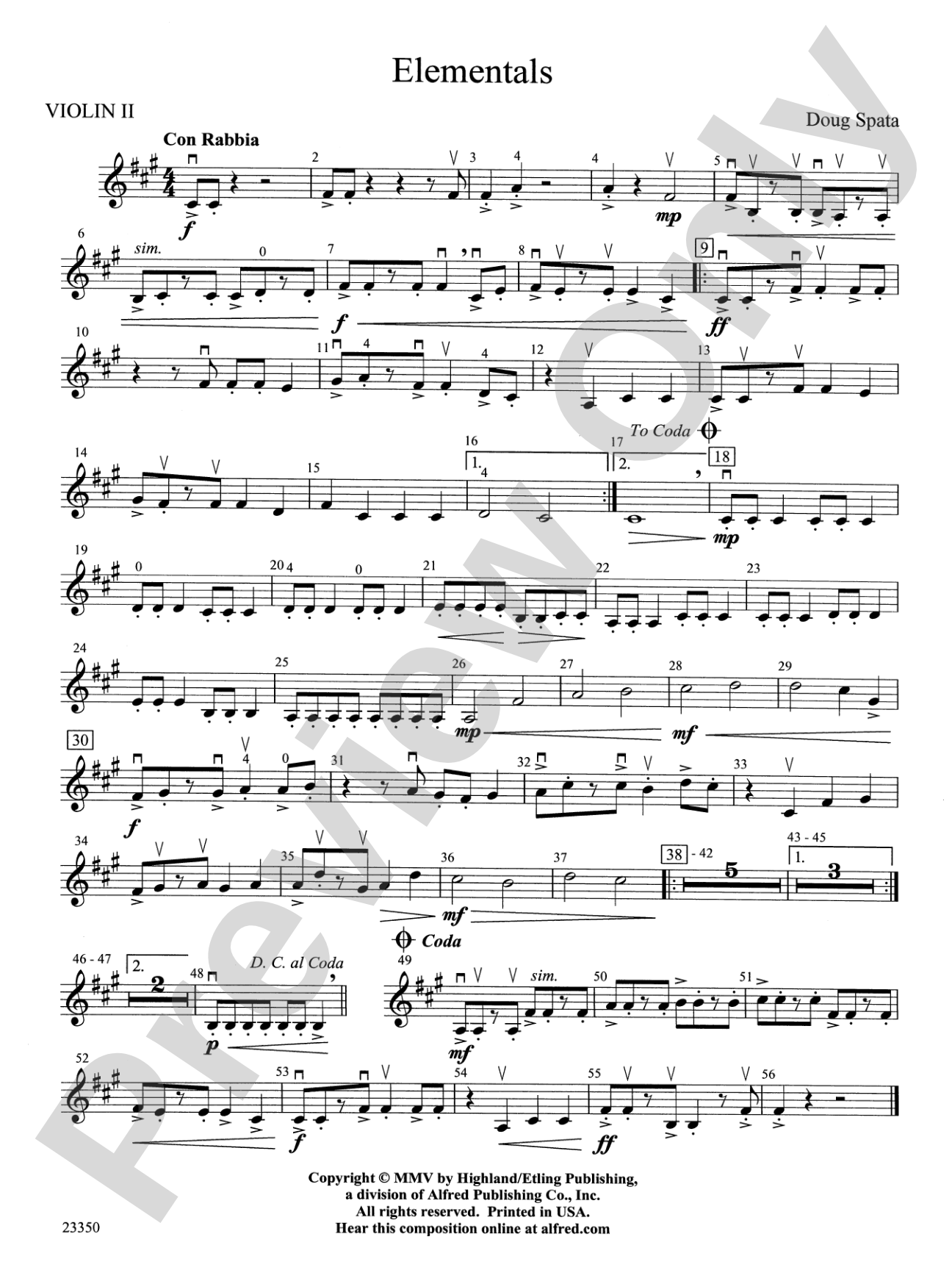 Elementals: 2nd Violin