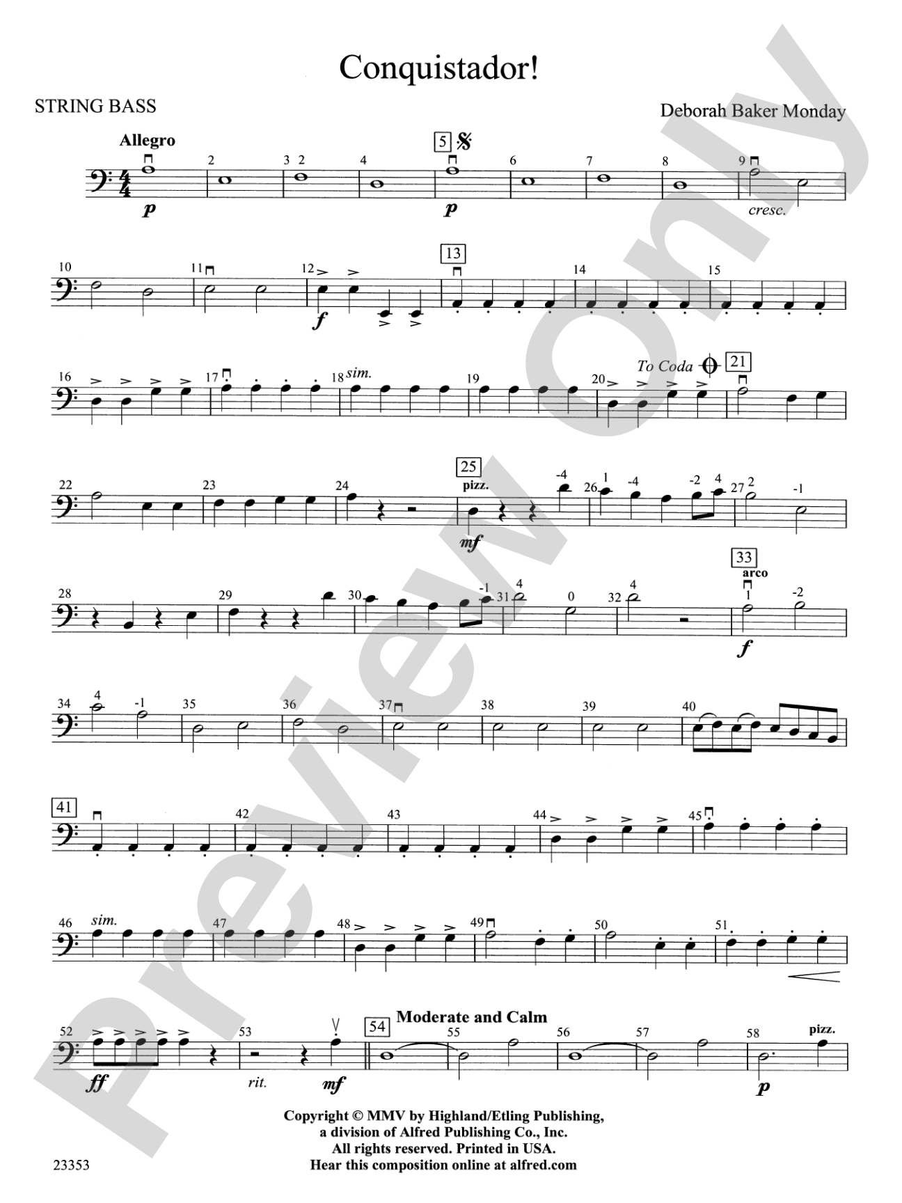 Conquistador!: String Bass