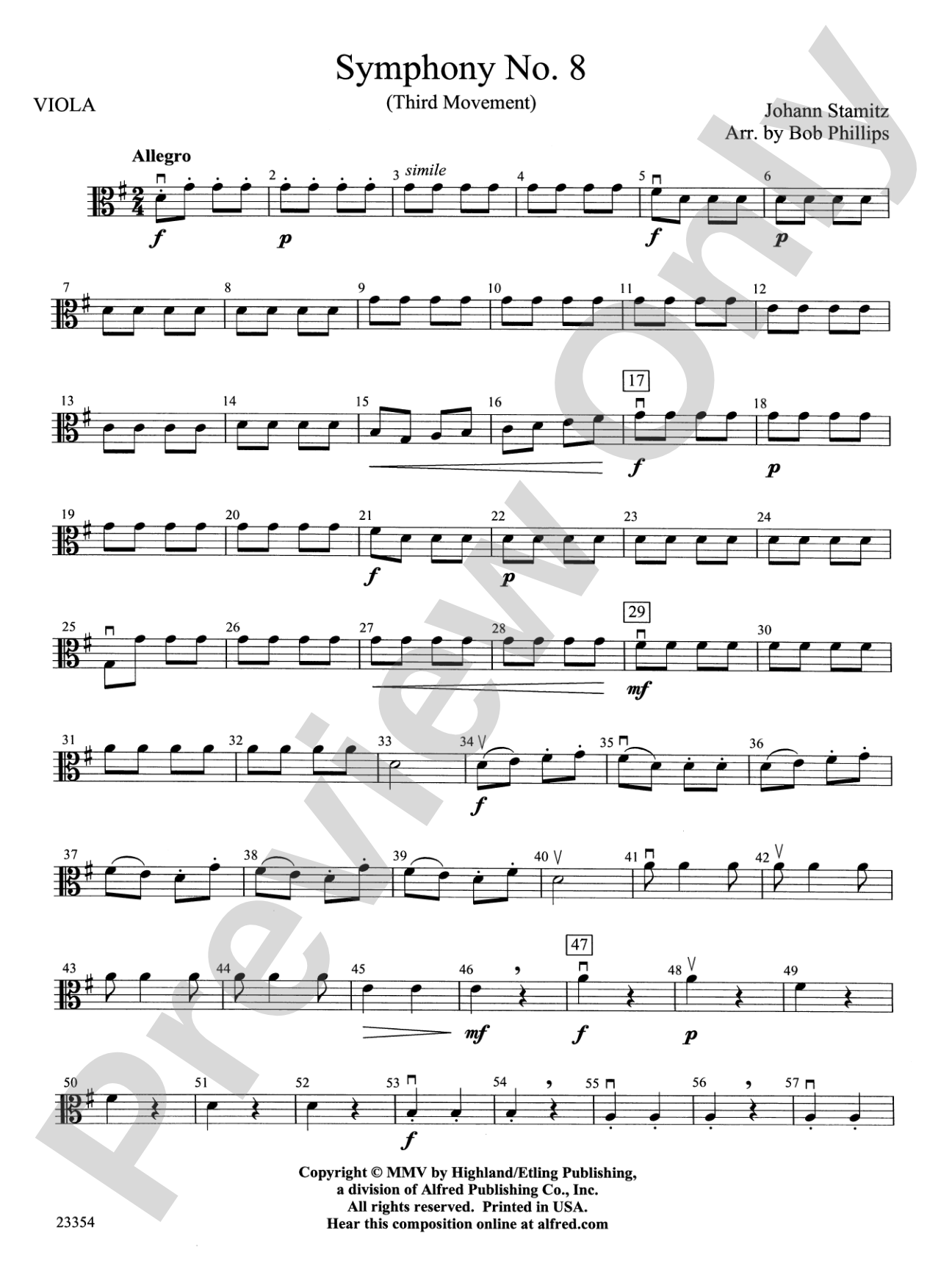 Symphony No. 8: Viola