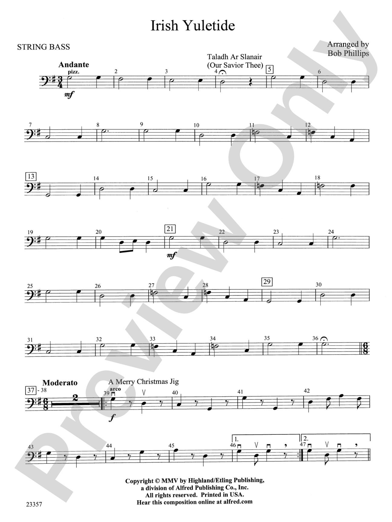 Irish Yuletide: String Bass