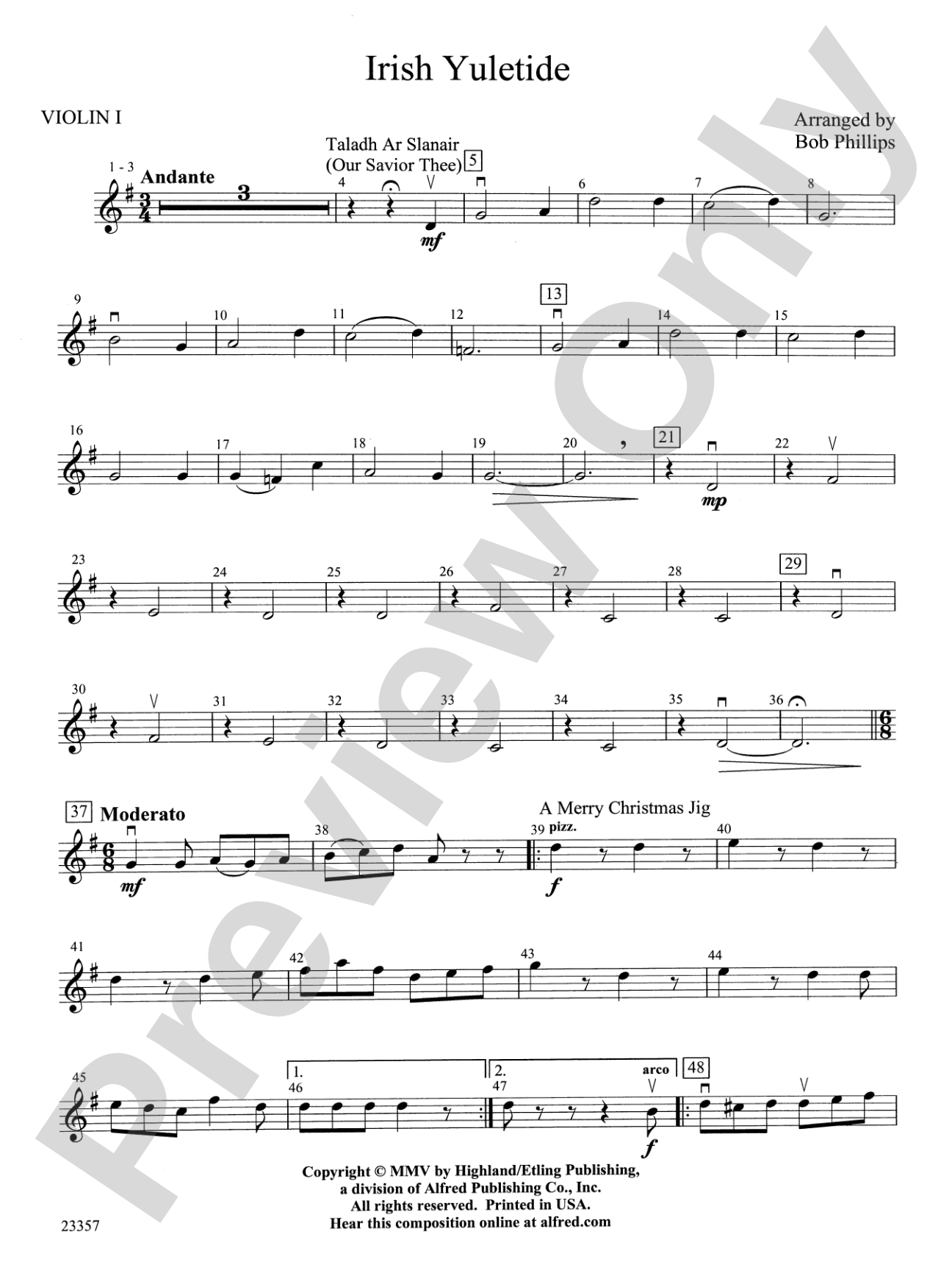 Irish Yuletide: 1st Violin