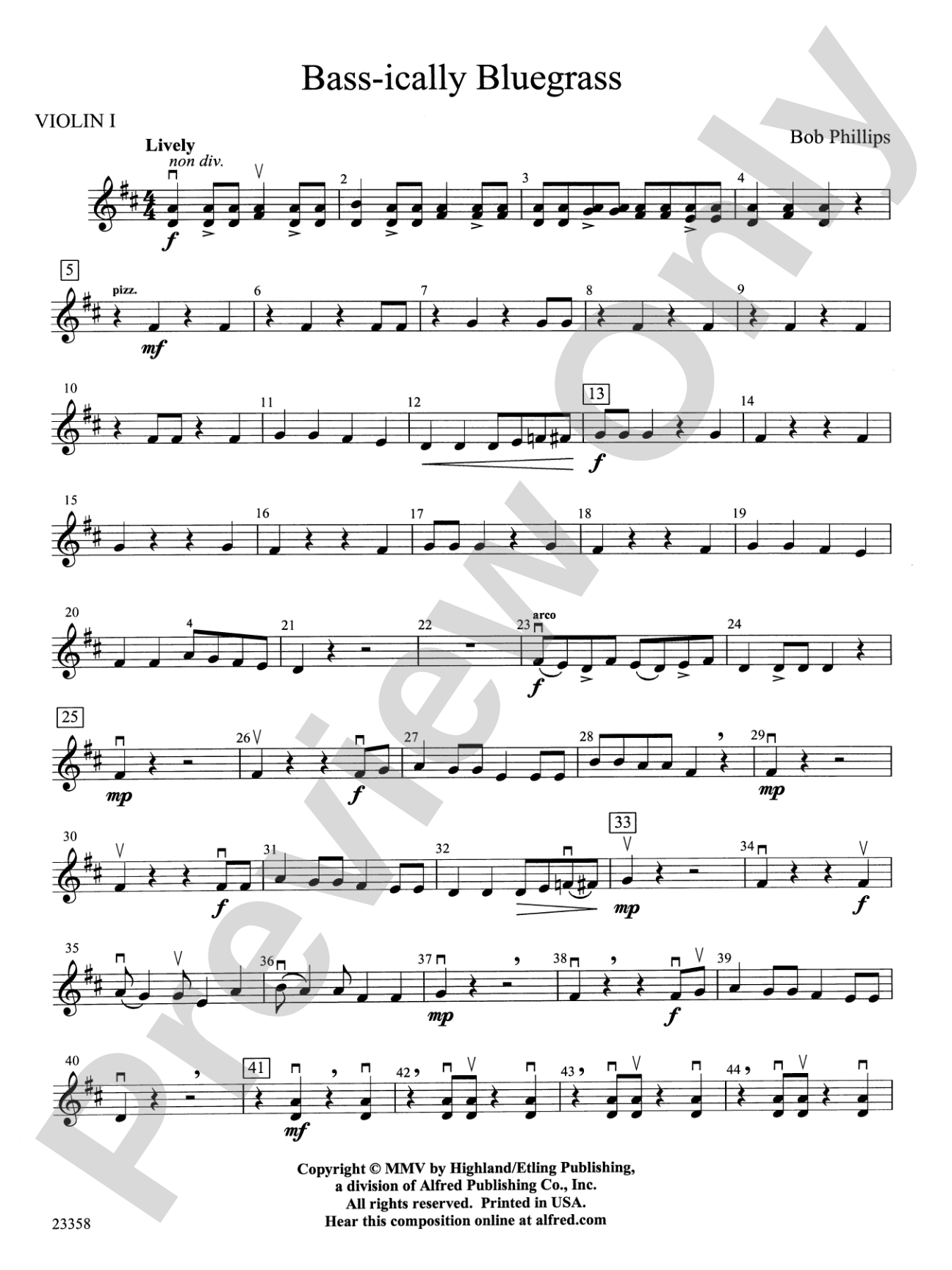 Bass-ically Bluegrass: 1st Violin