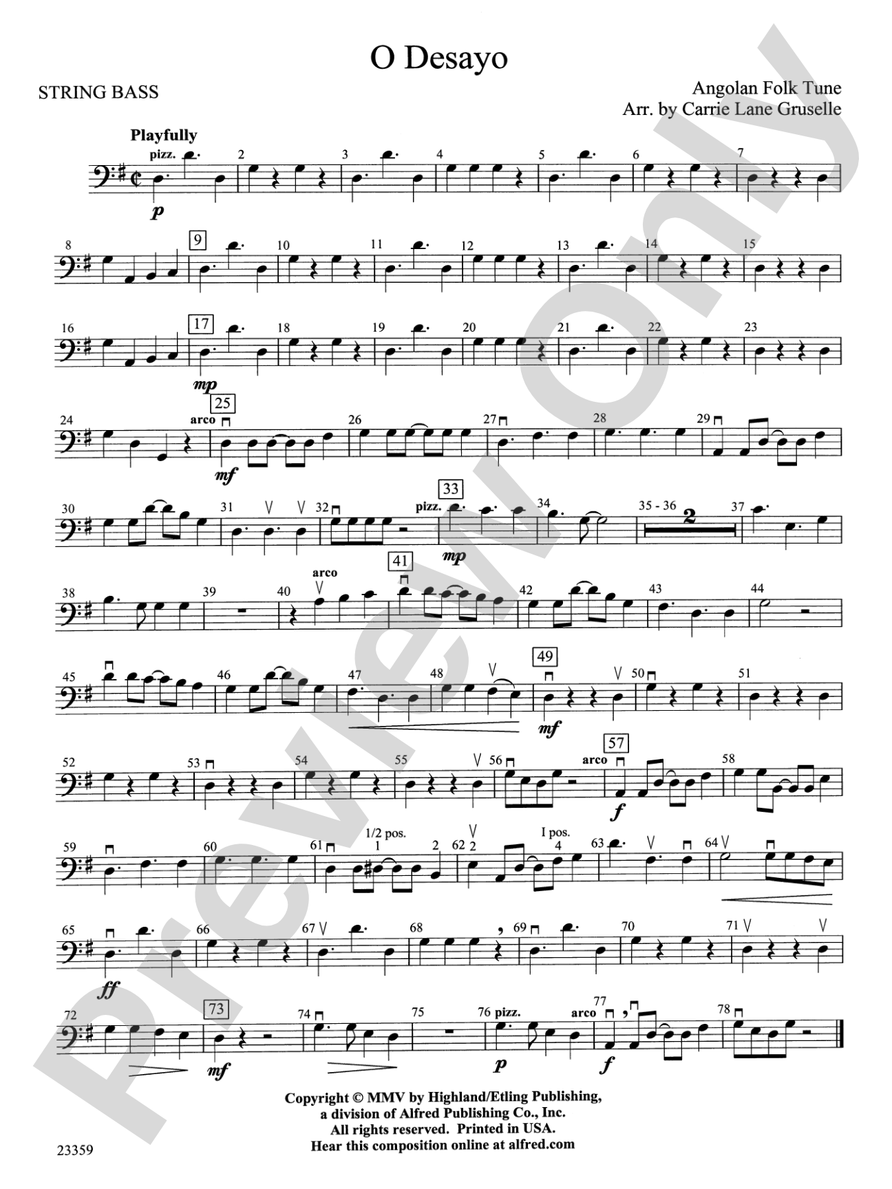O Desayo: String Bass