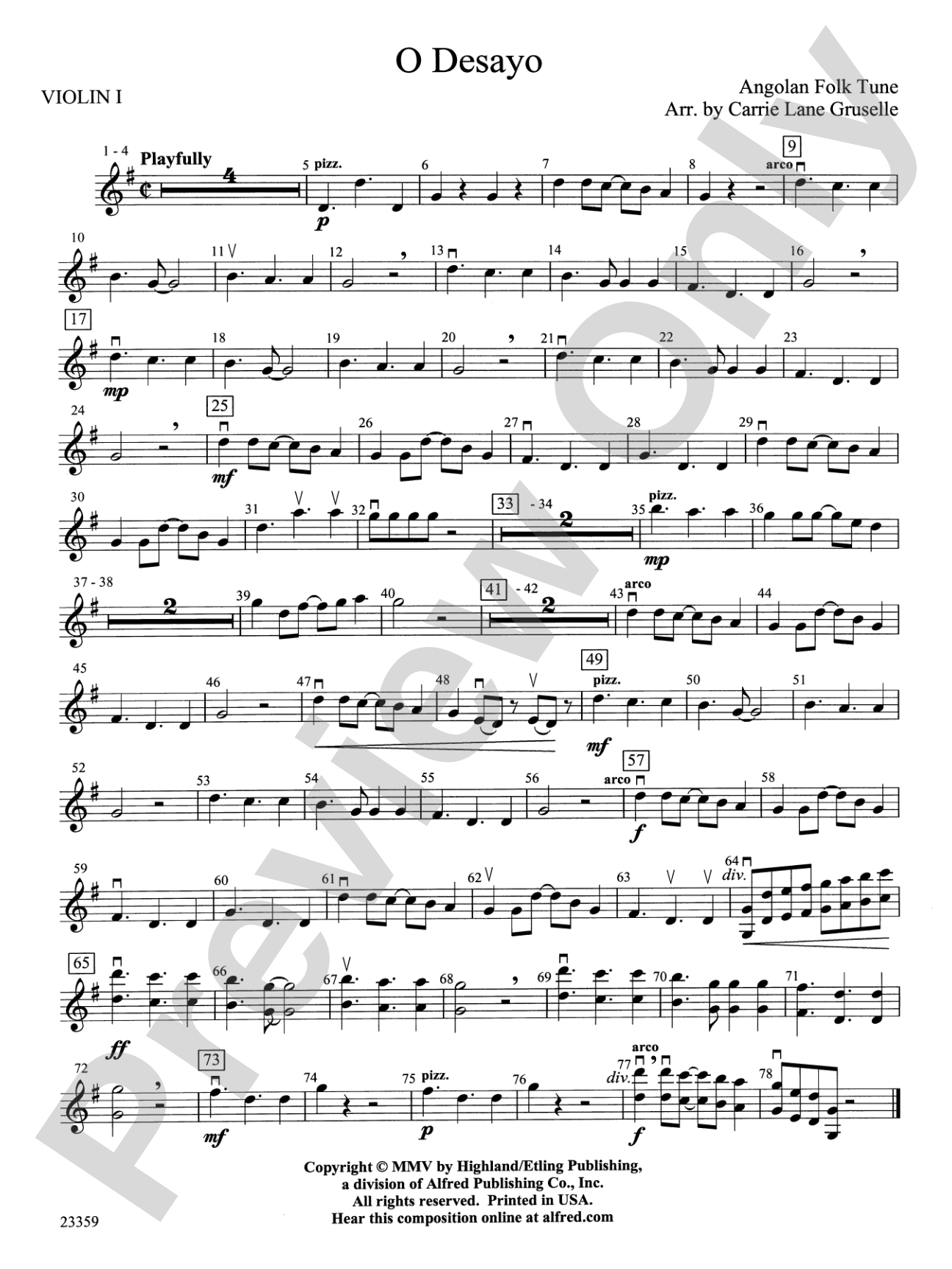 O Desayo: 1st Violin