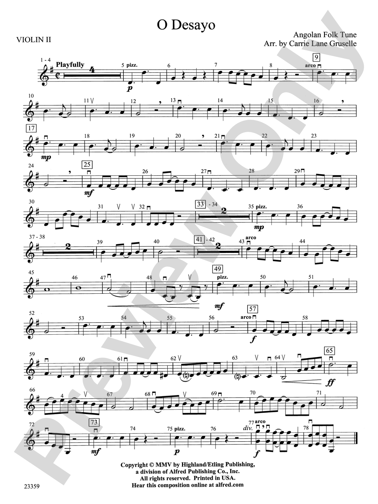 O Desayo: 2nd Violin