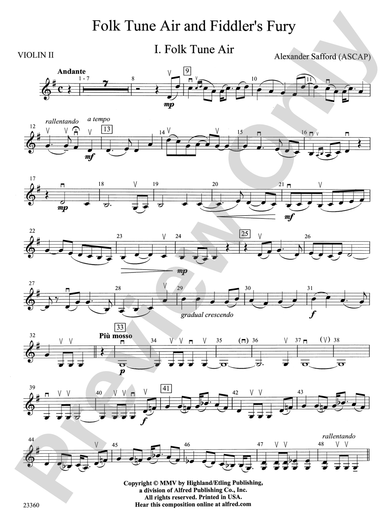 Folk Tune Air and Fiddler's Fury: 2nd Violin