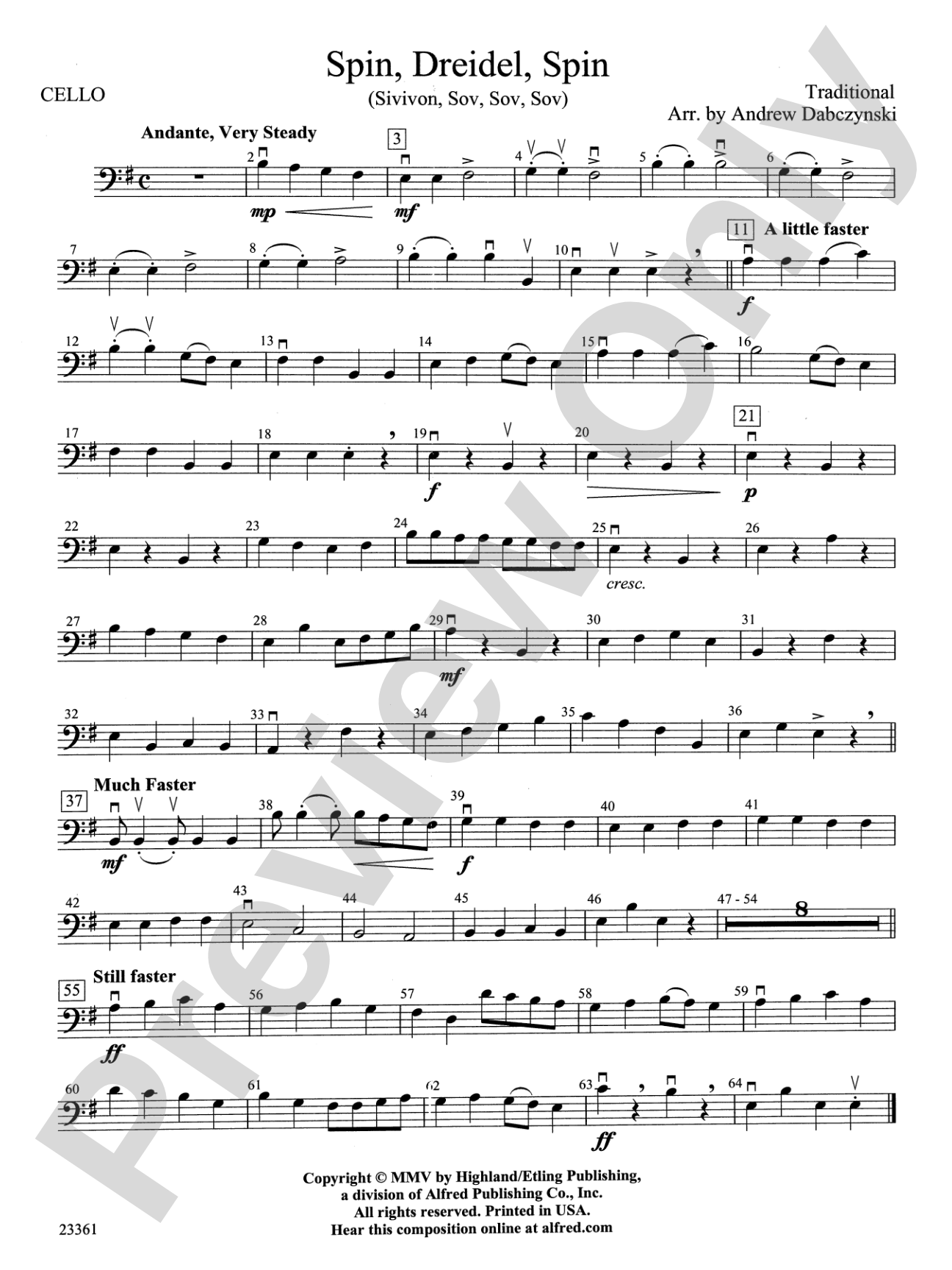 Spin, Dreidel, Spin: Cello