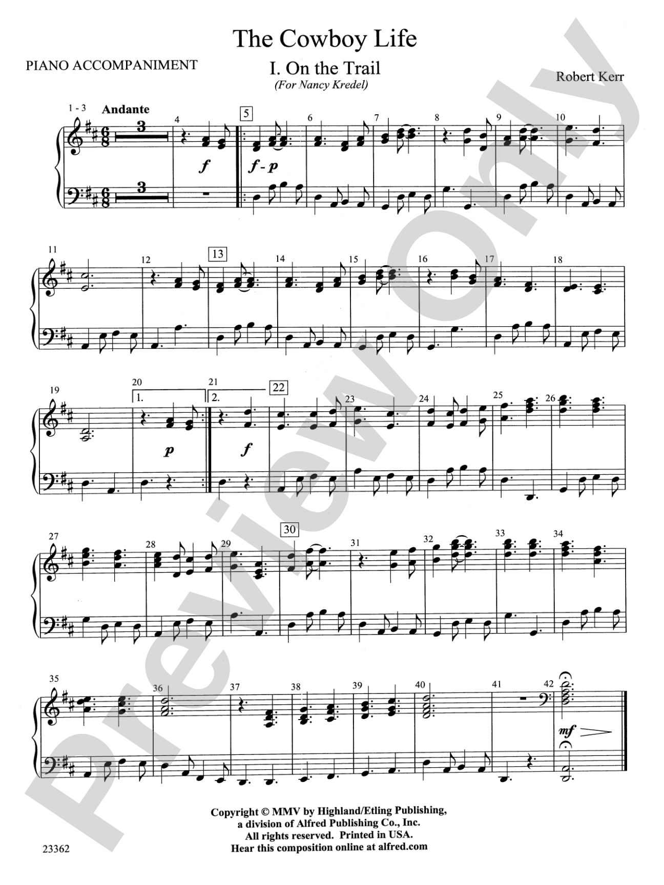 The Cowboy Life: Piano Accompaniment