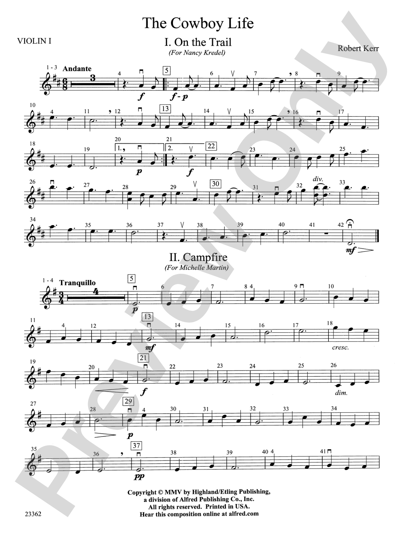 The Cowboy Life: 1st Violin