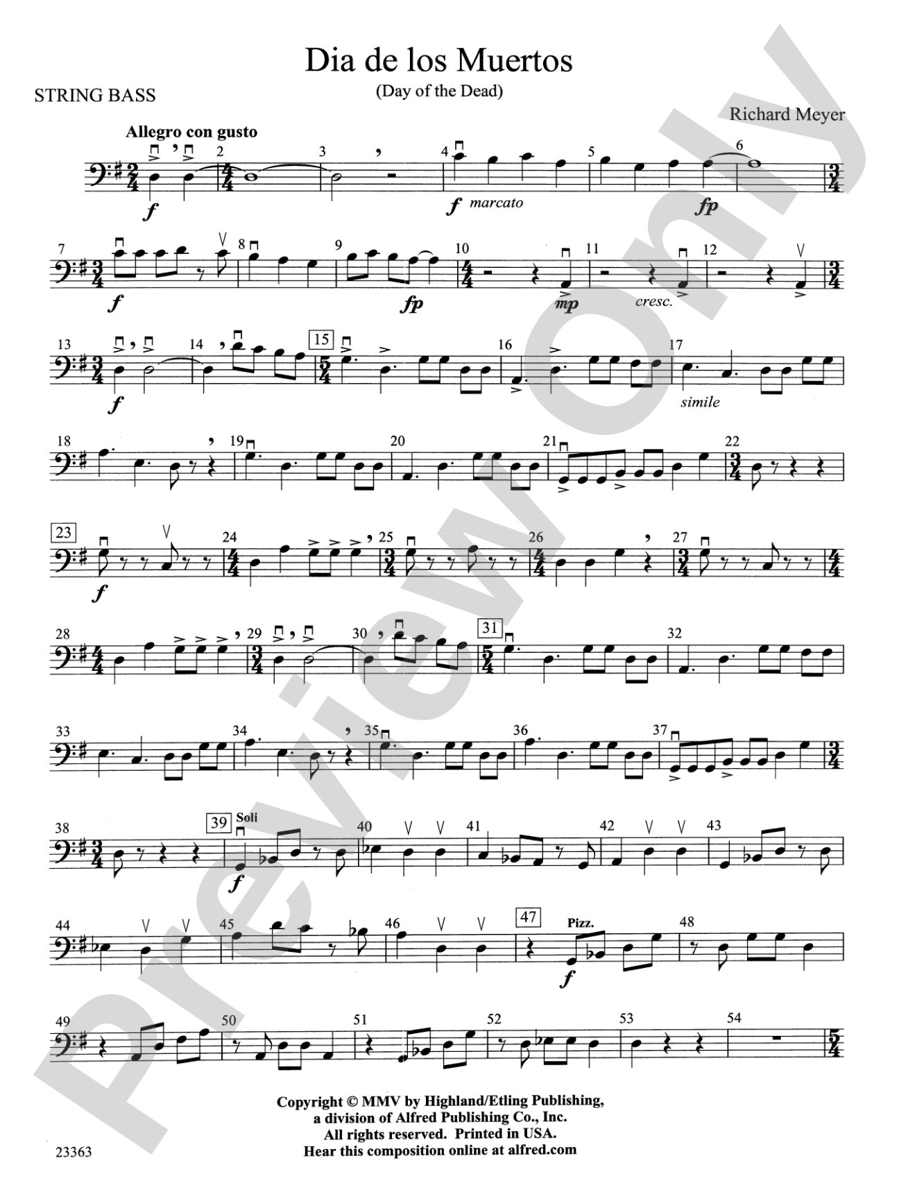 El dia de los Muertos: String Bass