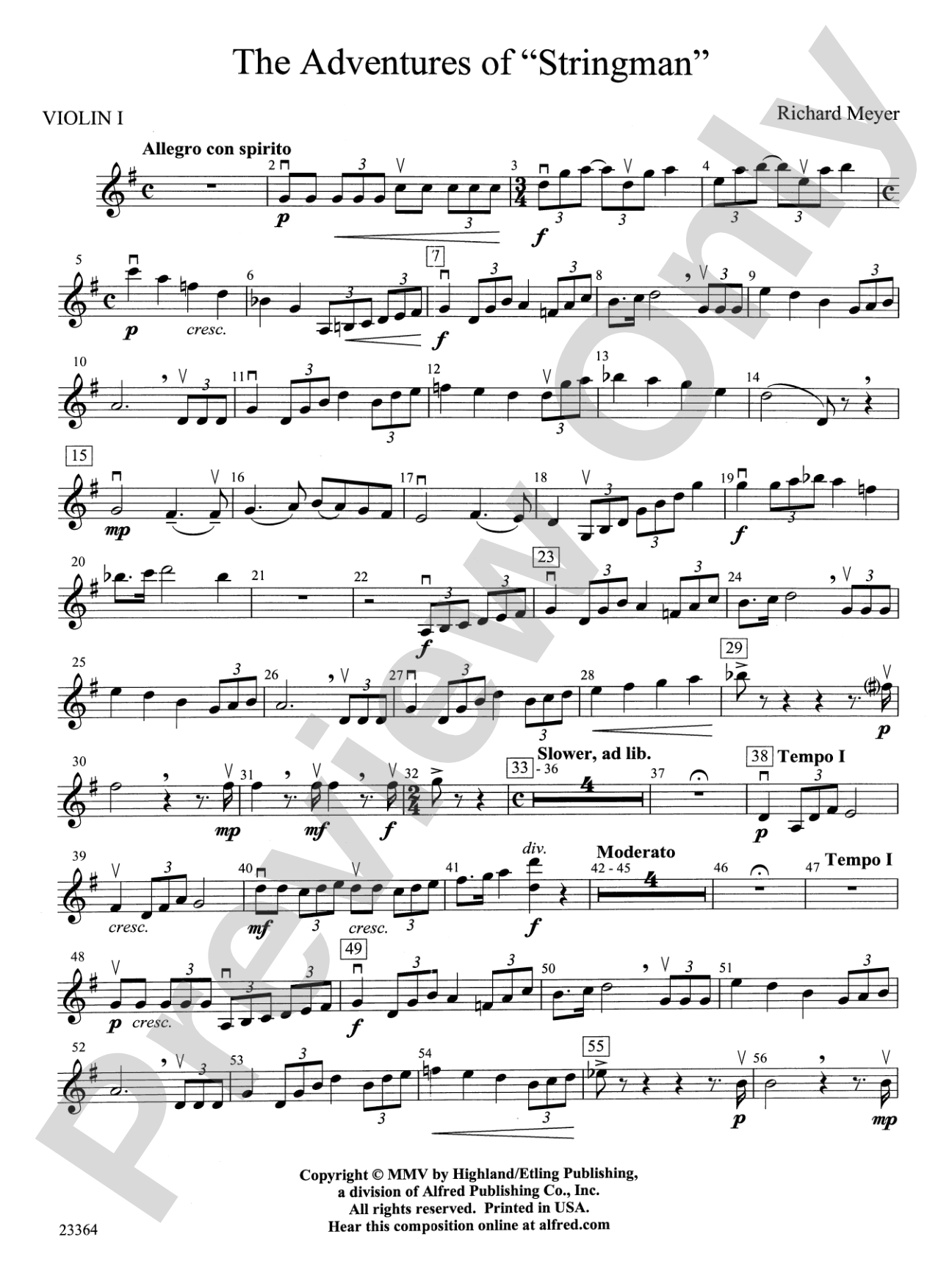 The Adventures of "Stringman": 1st Violin