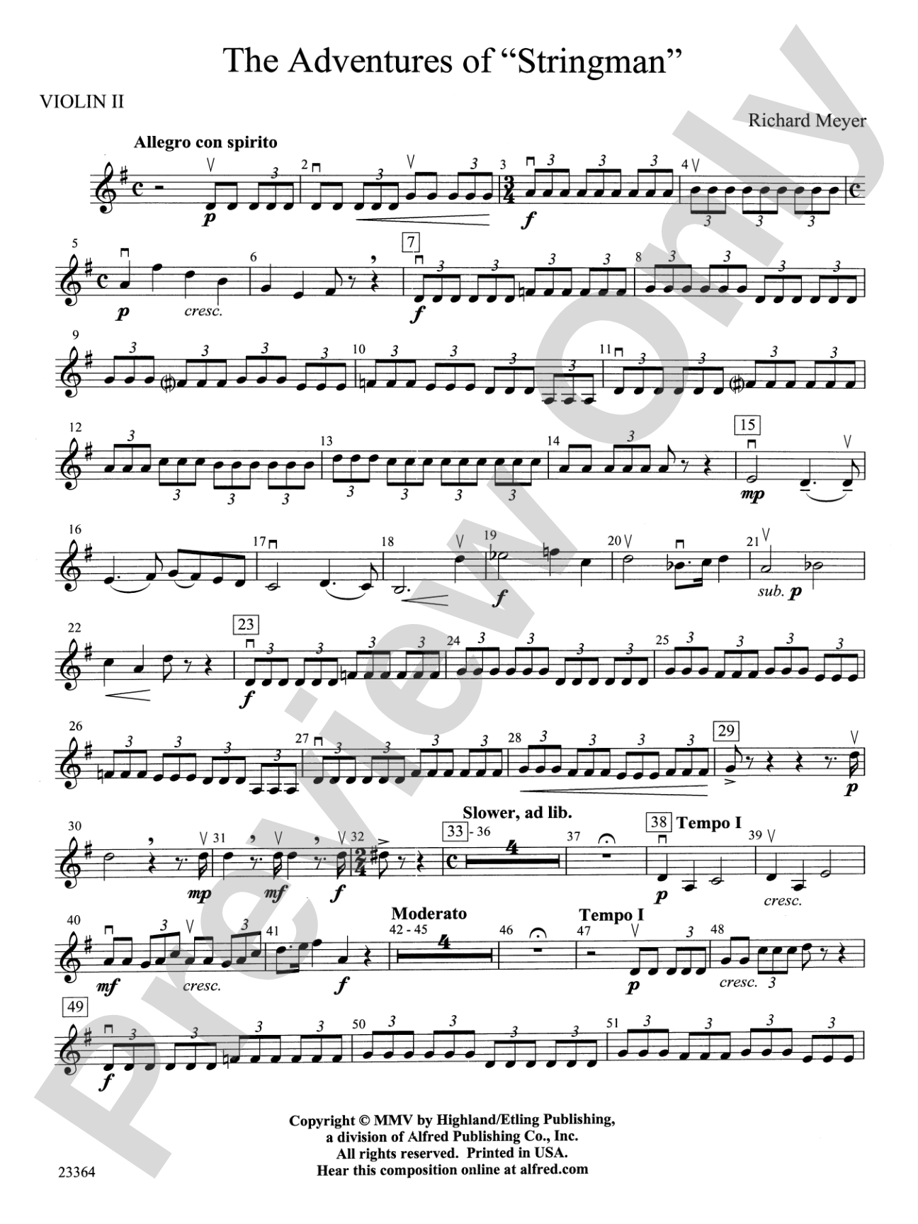 The Adventures of "Stringman": 2nd Violin