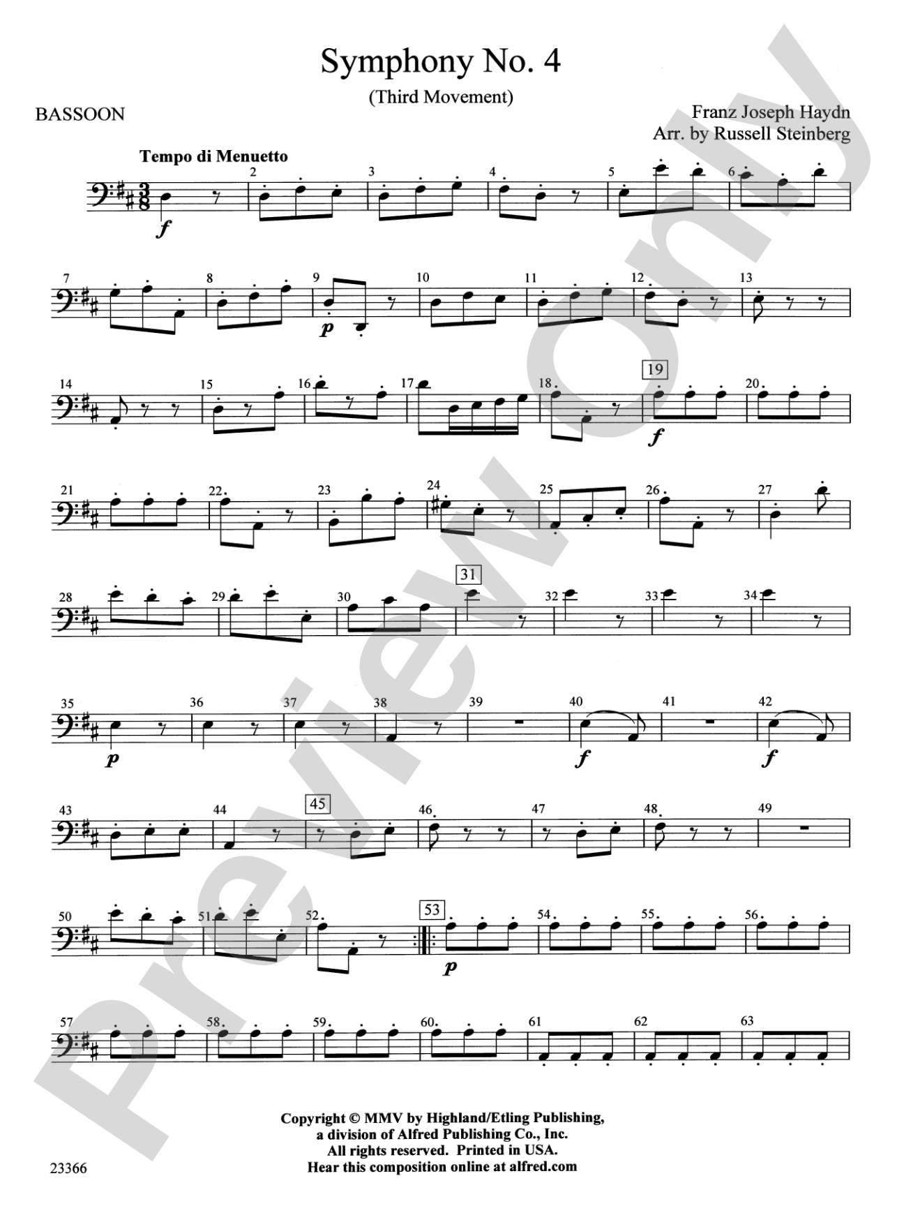Symphony No. 4 (Third Movement): Bassoon