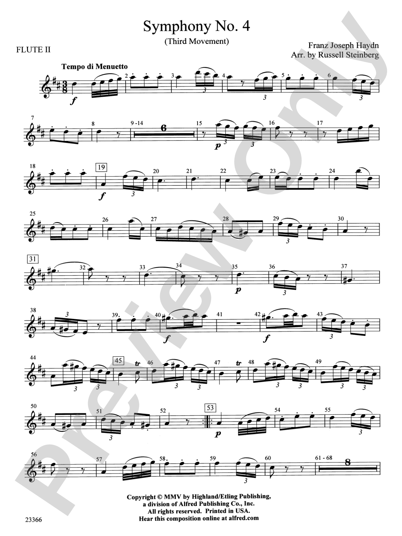 Symphony No. 4 (Third Movement): 2nd Flute