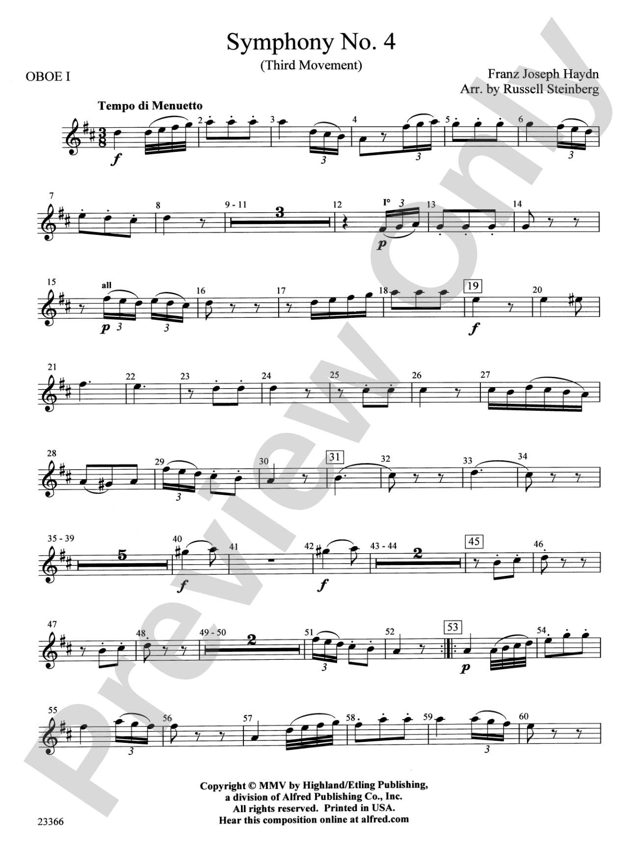 Symphony No. 4 (Third Movement): Oboe