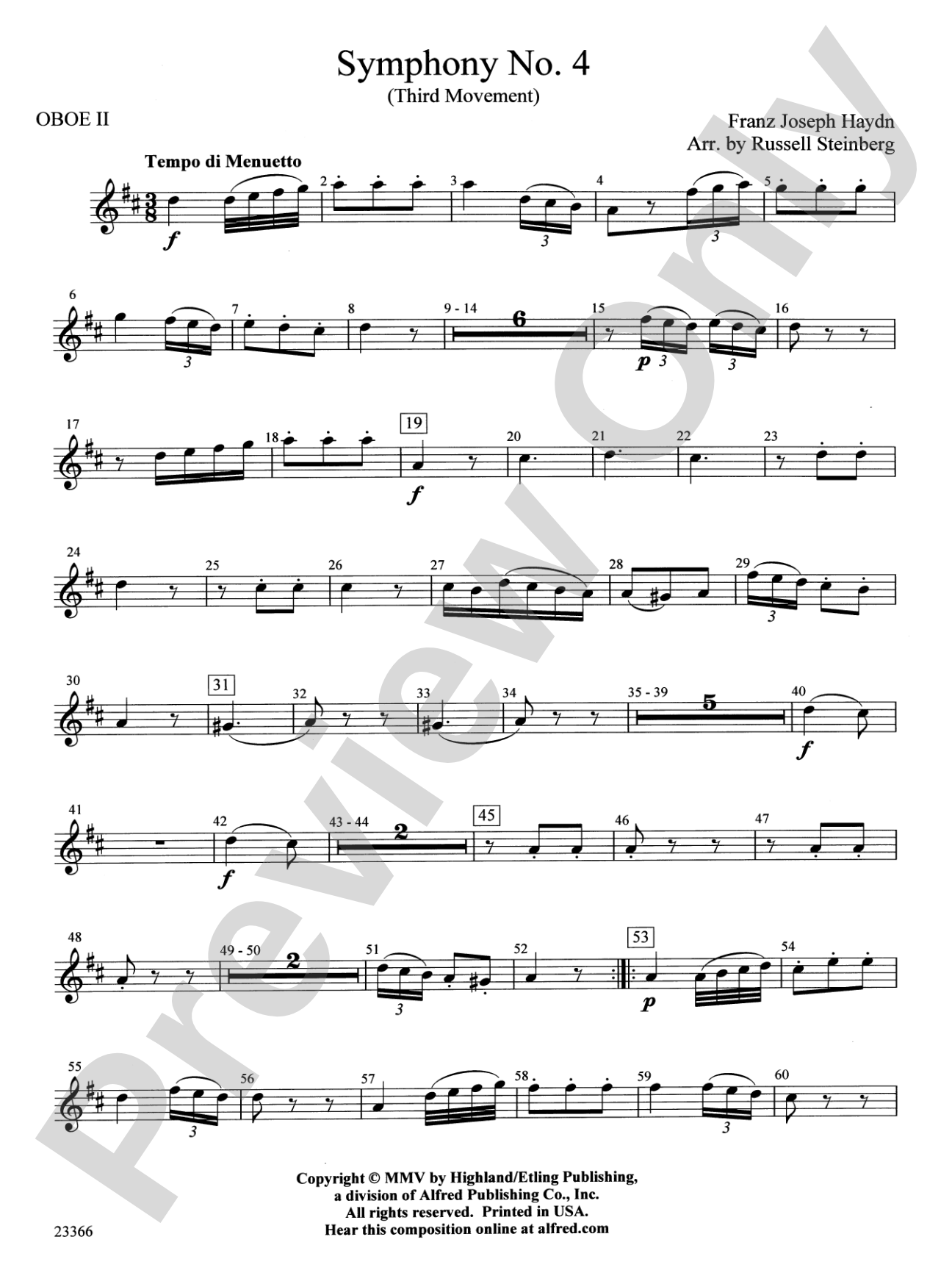Symphony No. 4 (Third Movement): 2nd Oboe