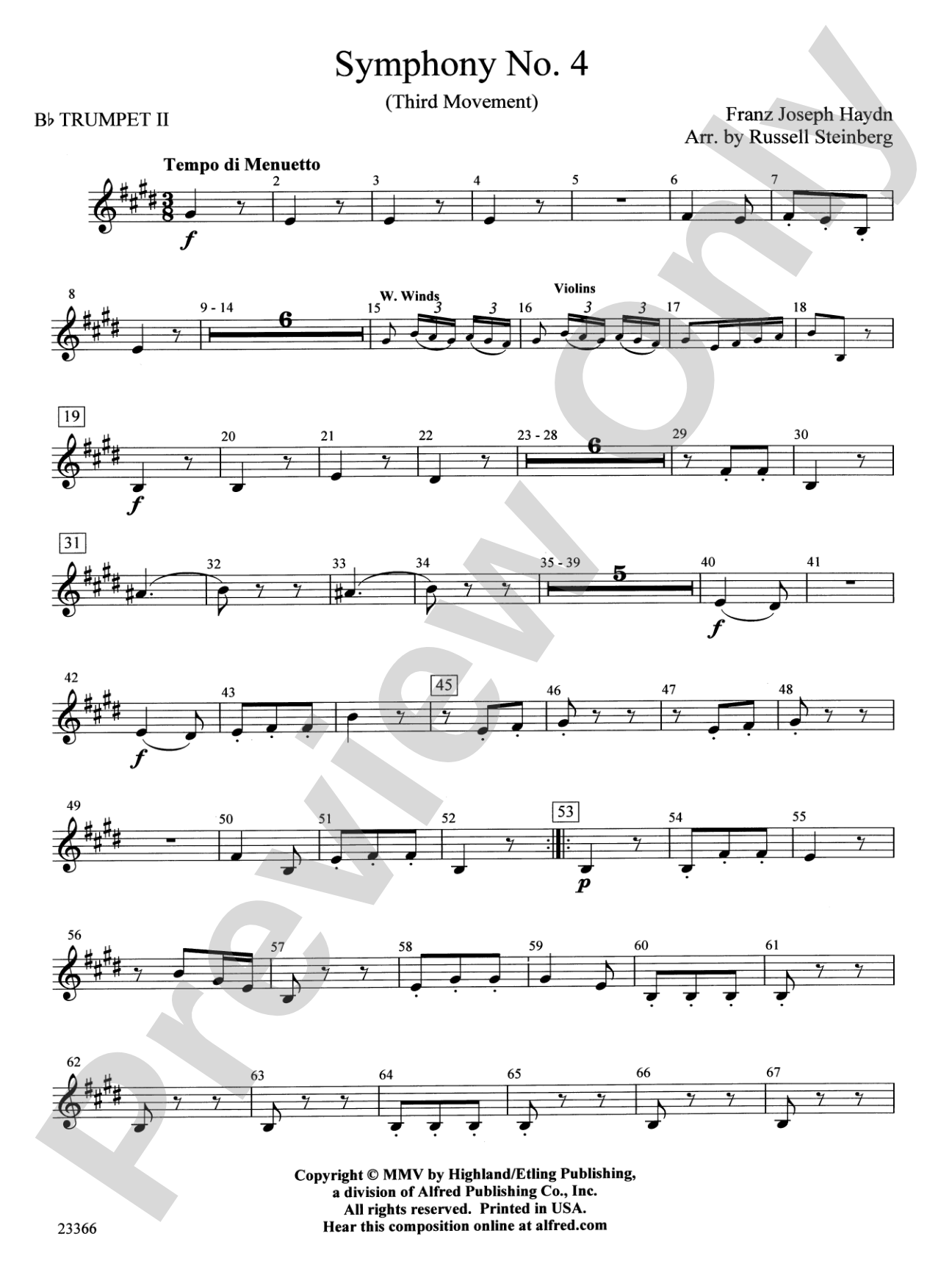 Symphony No. 4 (Third Movement): 2nd B-flat Trumpet