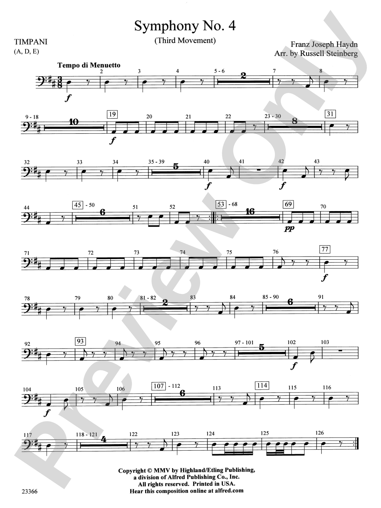 Symphony No. 4 (Third Movement): Timpani