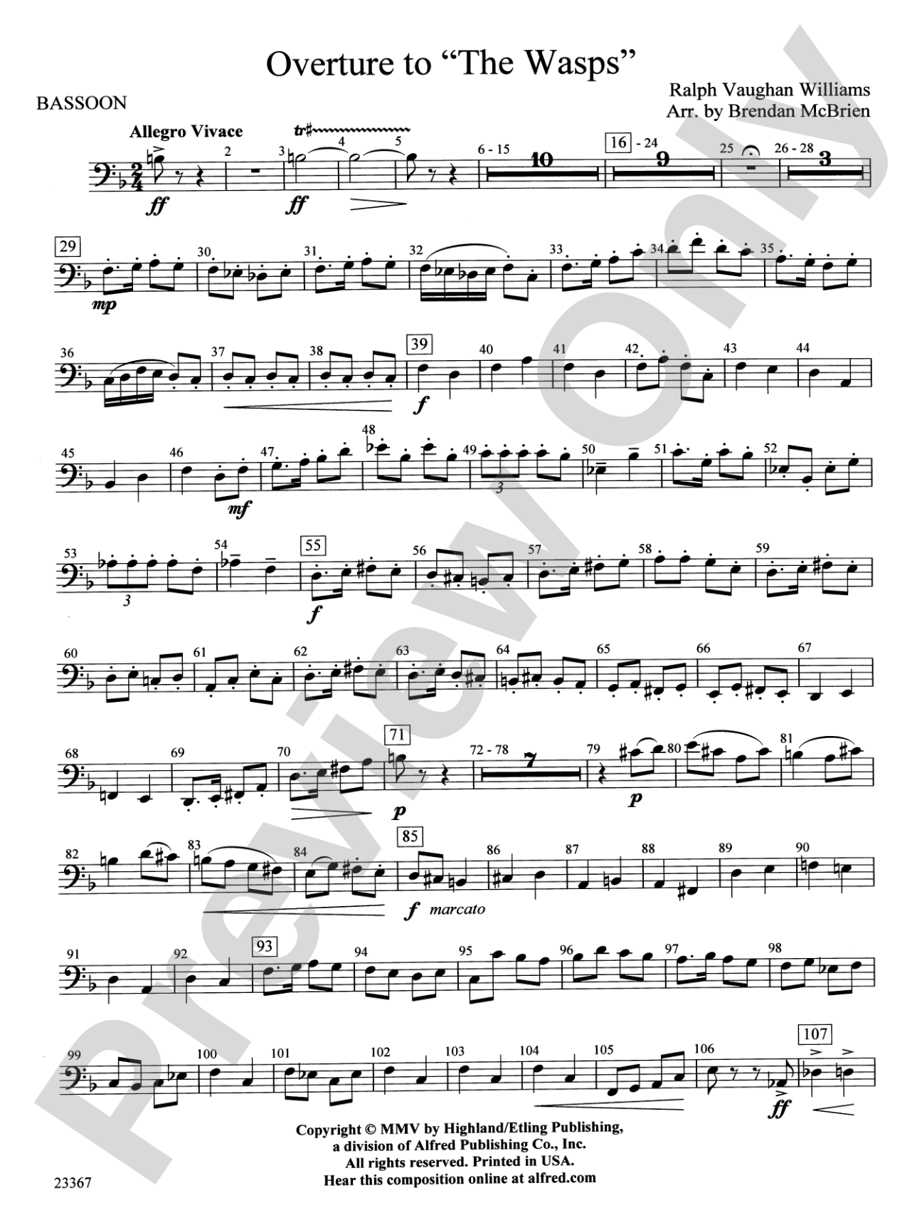 Overture to the Wasps: Bassoon