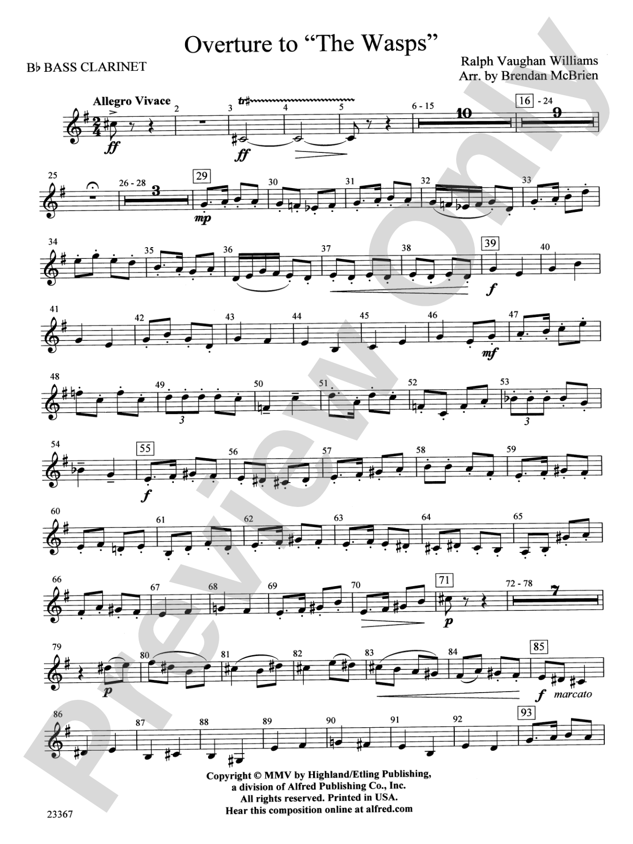 Overture to the Wasps: B-flat Bass Clarinet